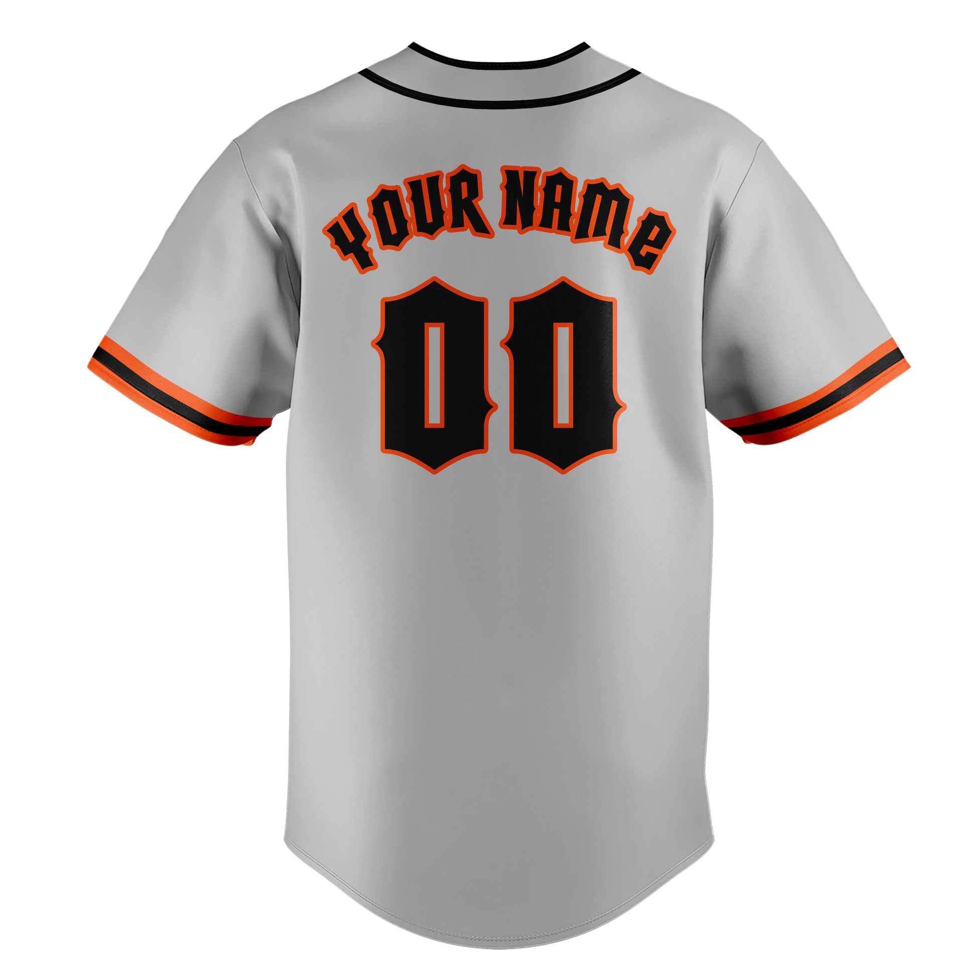 Custom Gray & Orange Colors Design Sports Baseball Jersey