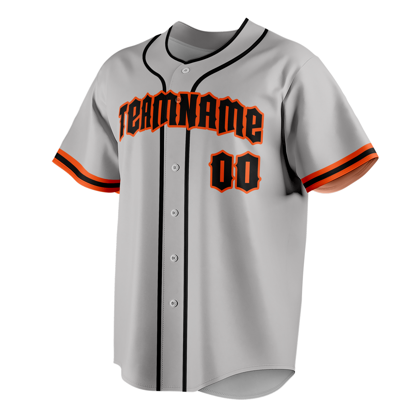 Custom Gray & Orange Colors Design Sports Baseball Jersey