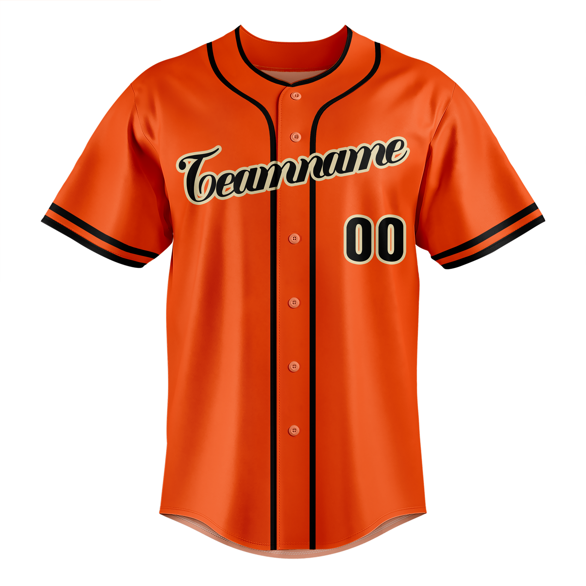 Custom Orange & Black Colors Design Sports Baseball Jersey