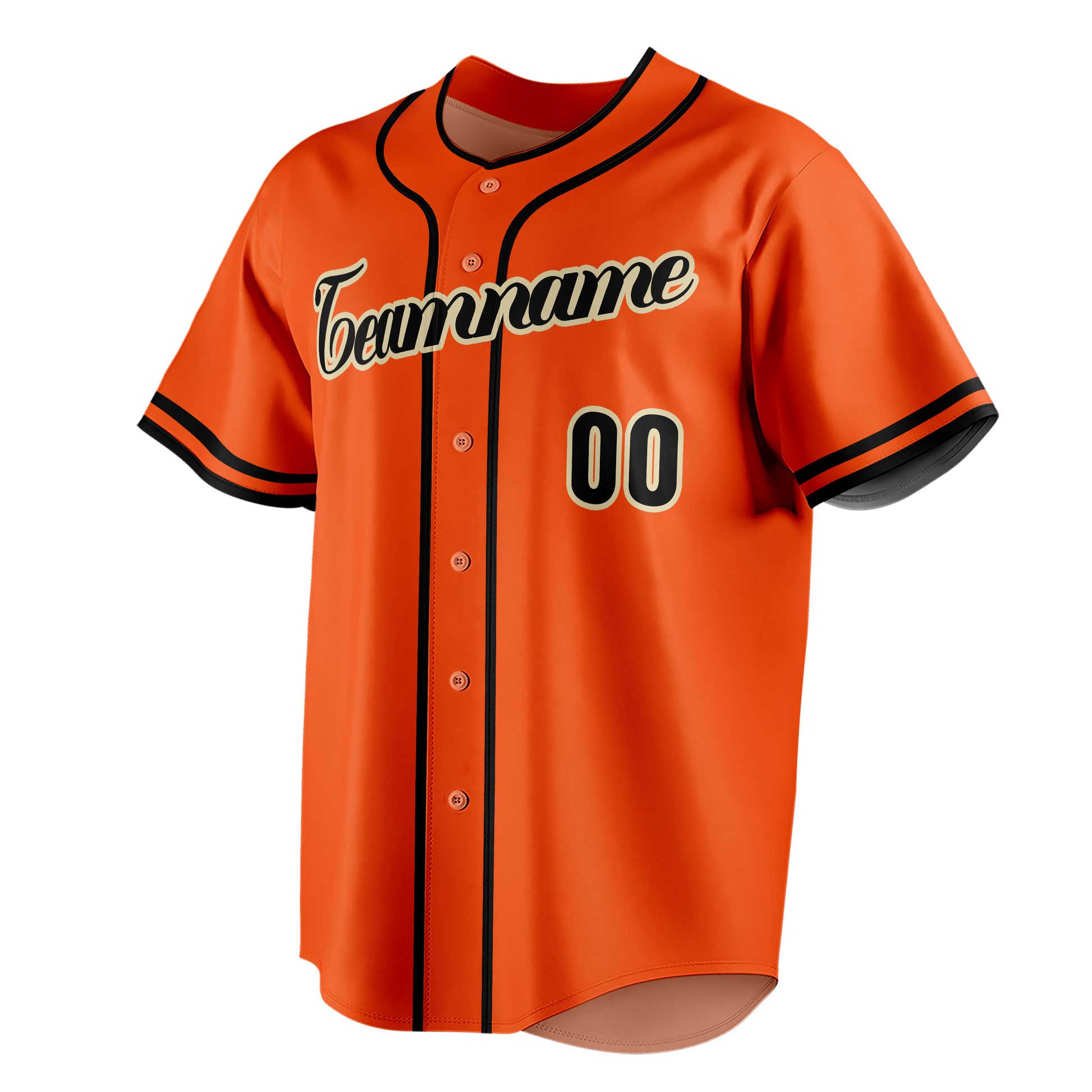 Custom Orange & Black Colors Design Sports Baseball Jersey