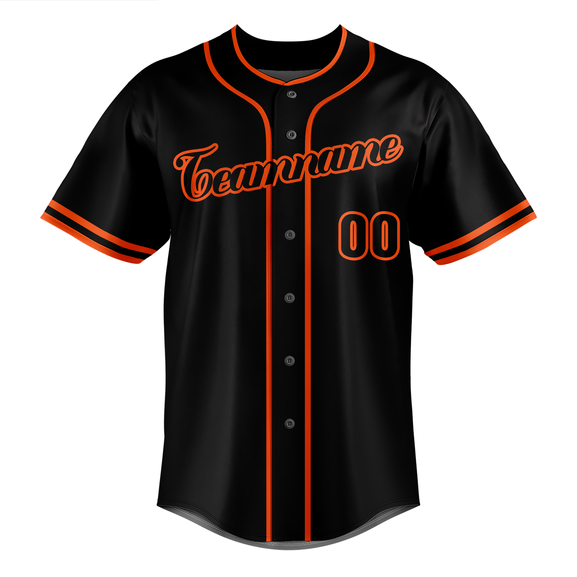 Custom Black & Orange Colors Design Sports Baseball Jersey