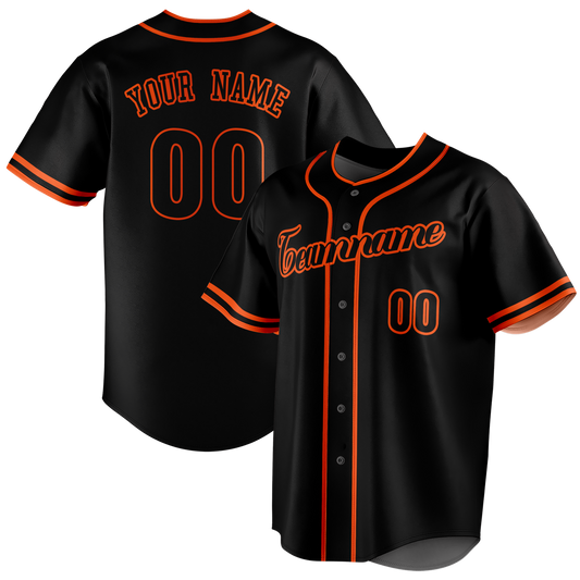 Custom Black & Orange Colors Design Sports Baseball Jersey