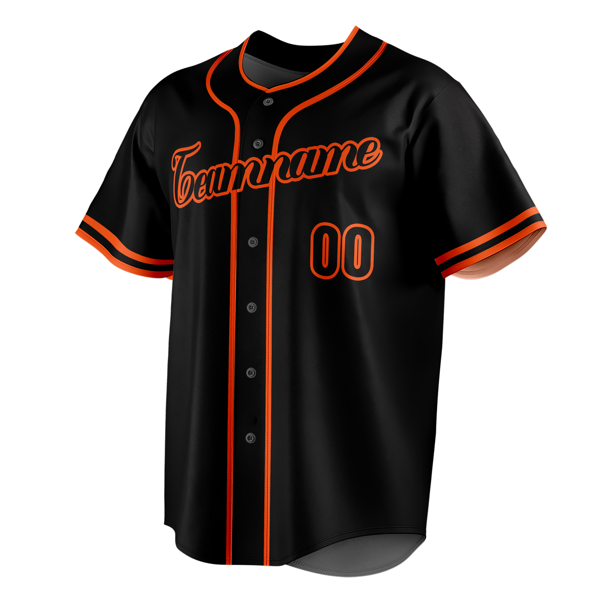 Custom Black & Orange Colors Design Sports Baseball Jersey