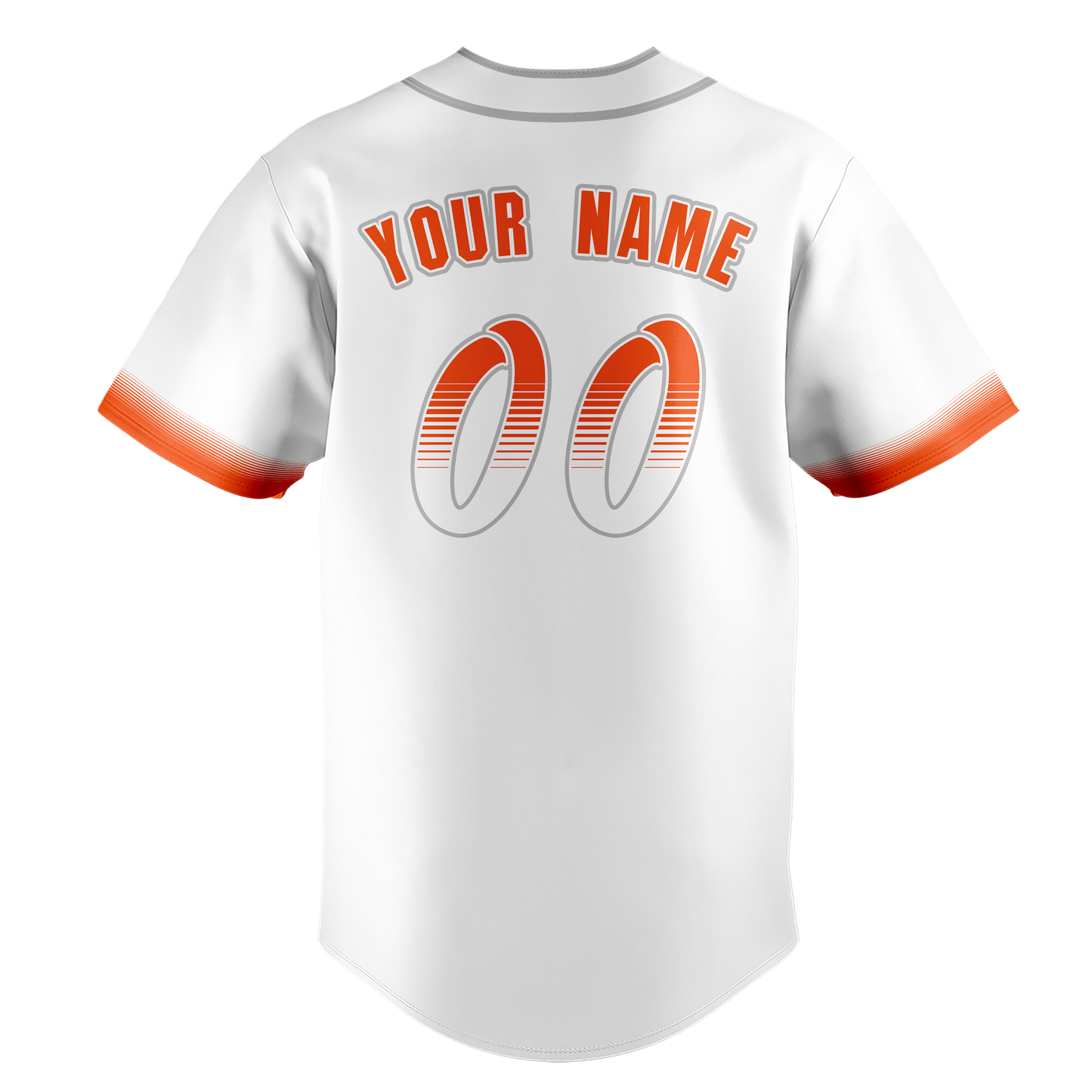 Custom White & Orange Colors Design Sports Baseball Jersey