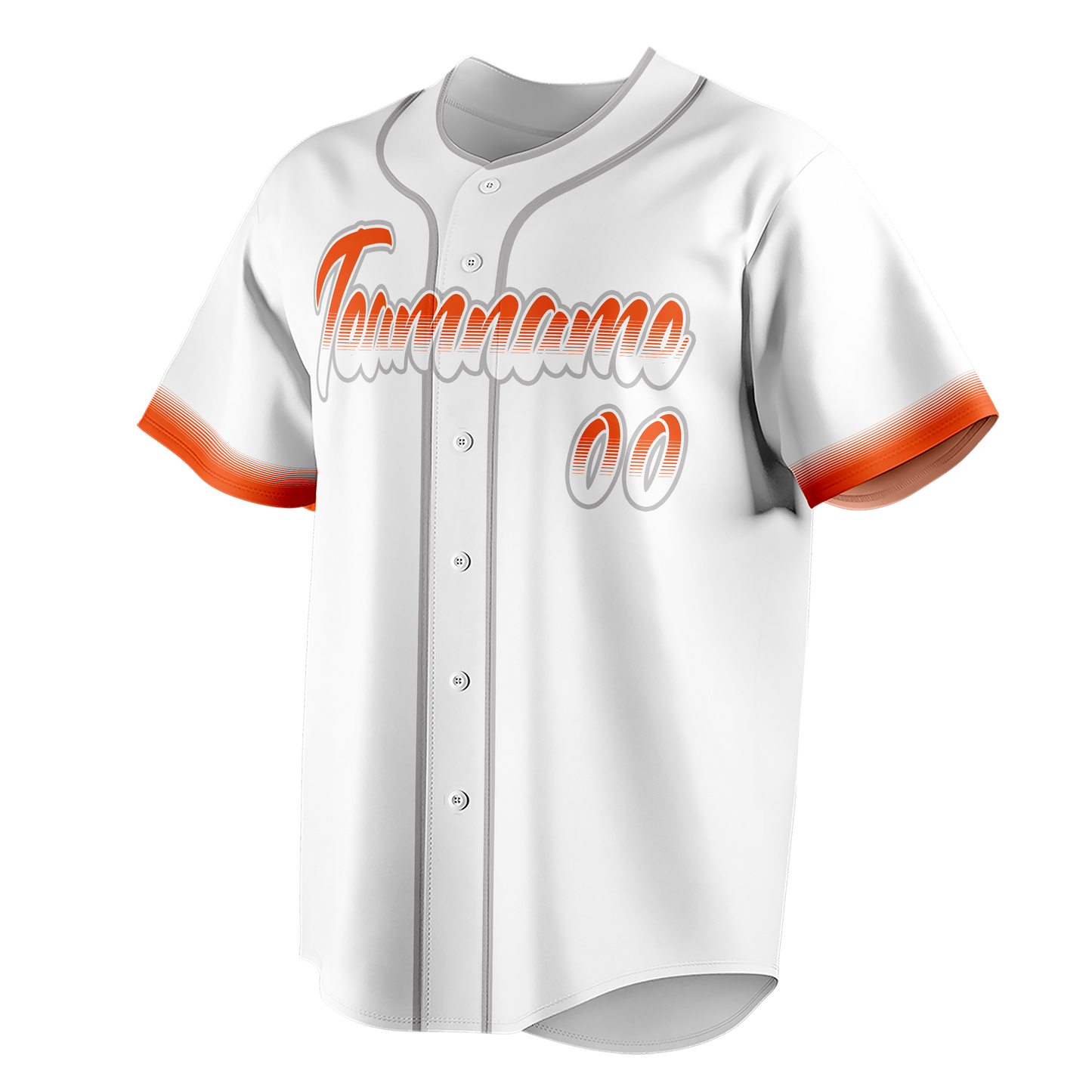 Custom White & Orange Colors Design Sports Baseball Jersey