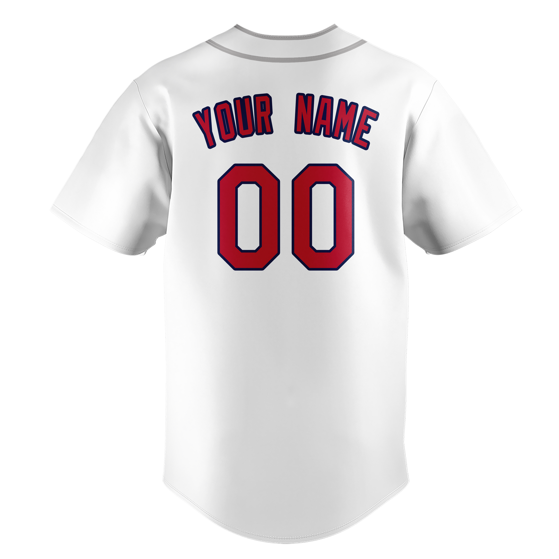 Custom White & Red Colors Design Sports Baseball Jersey