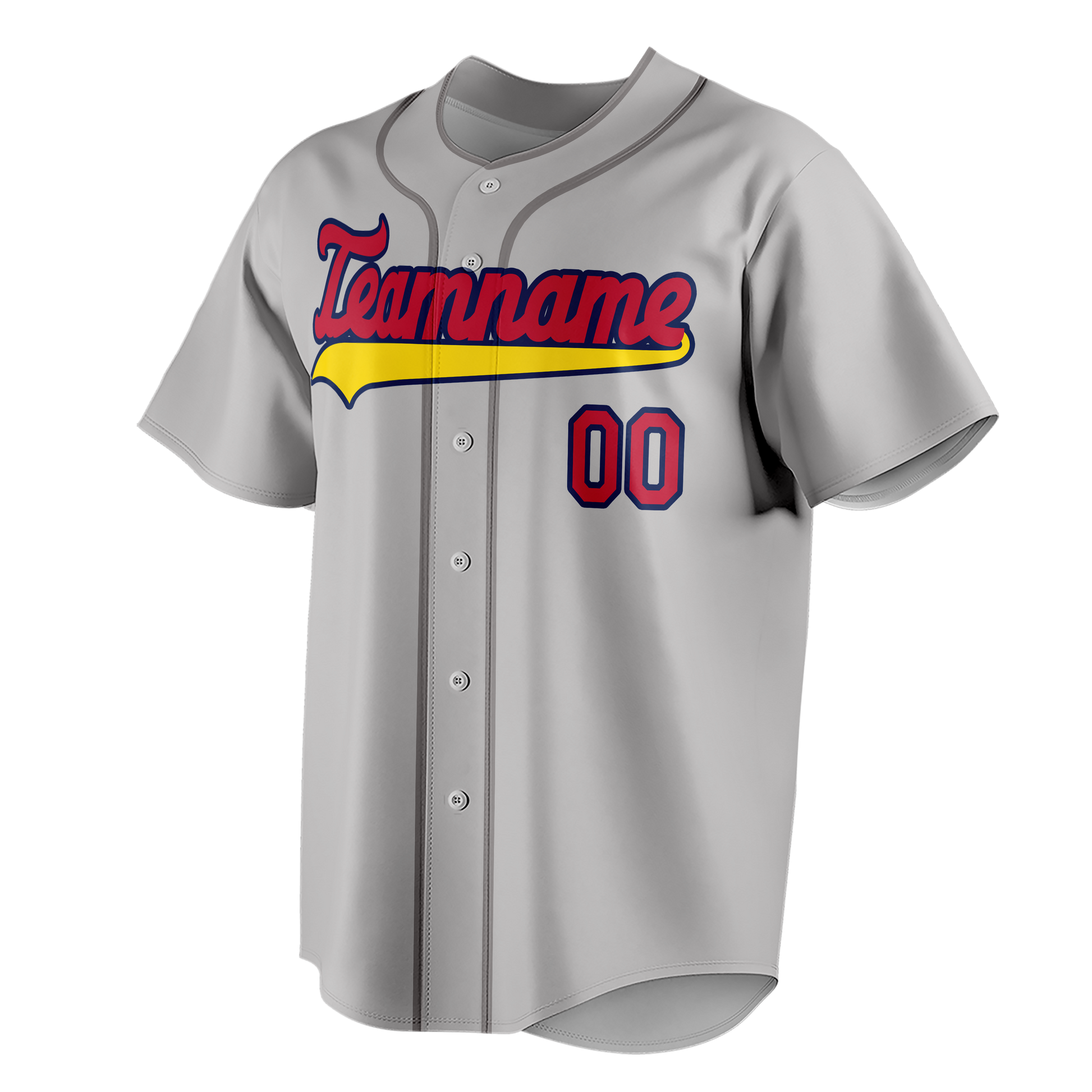 Custom Gray & Red Colors Design Sports Baseball Jersey