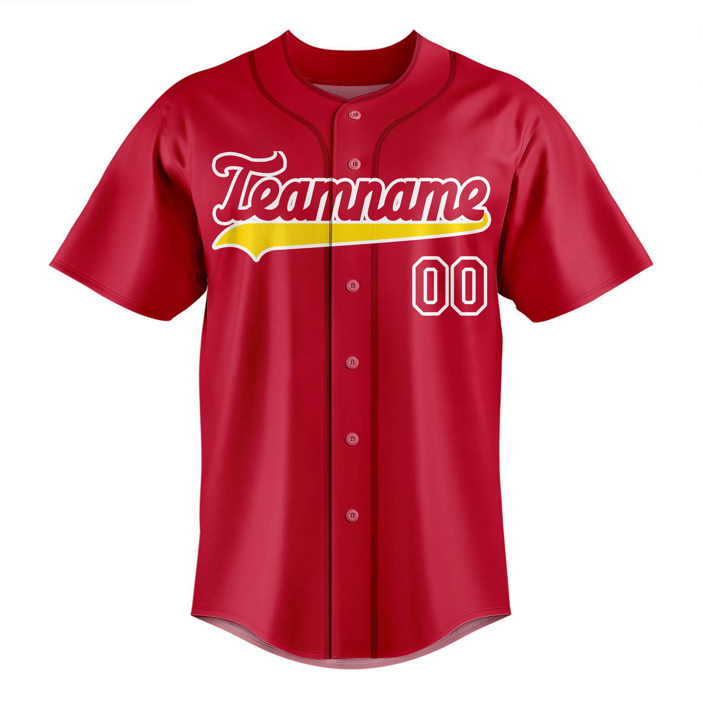 Custom Red & White Colors Design Sports Baseball Jersey