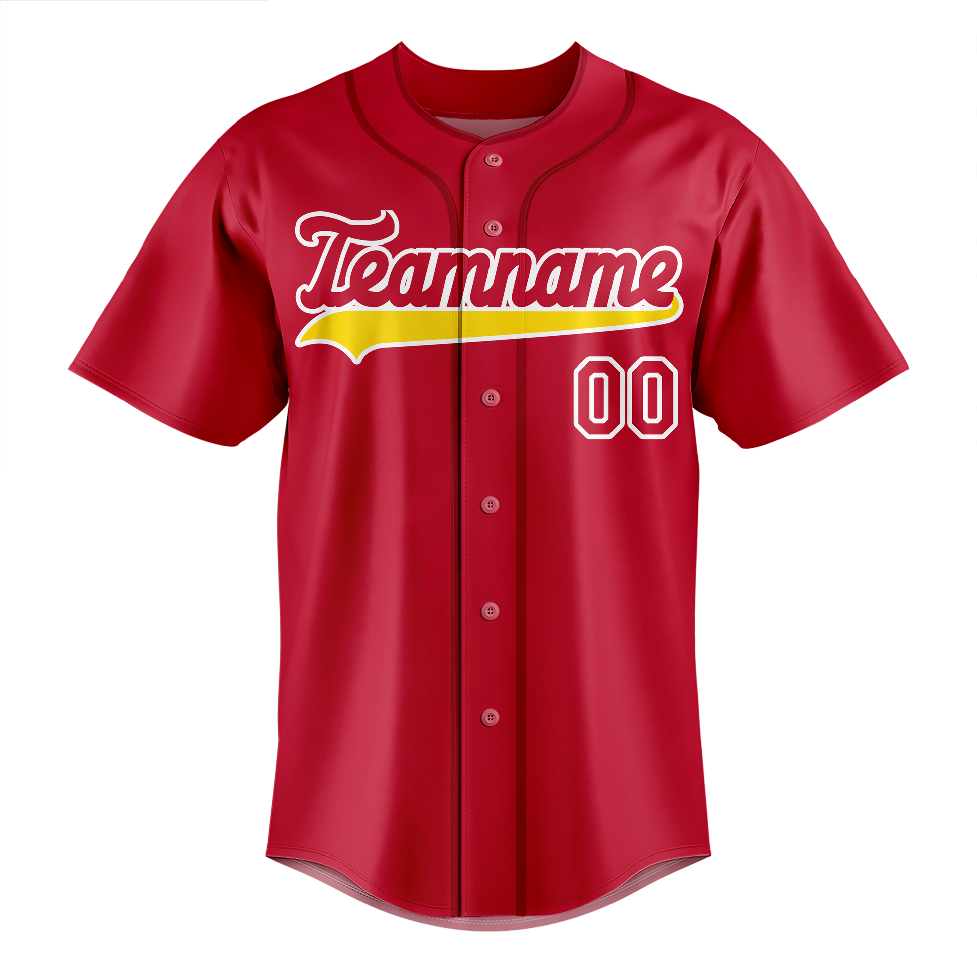 Custom Red & White Colors Design Sports Baseball Jersey