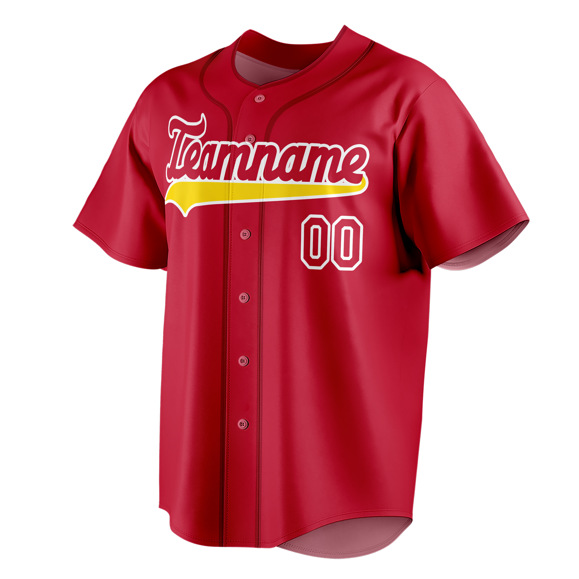 Custom Red & White Colors Design Sports Baseball Jersey