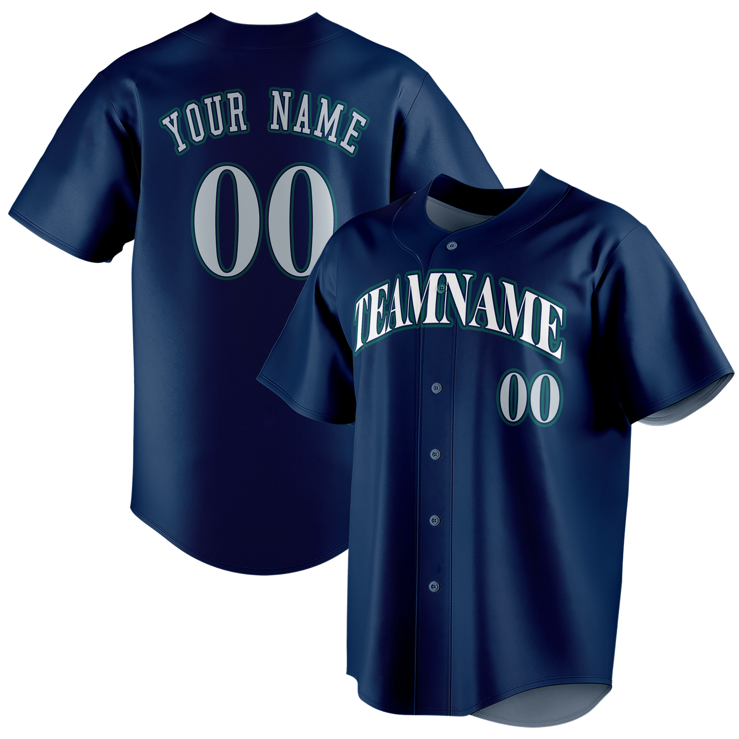 Custom Navy Blue & White Colors Design Sports Baseball Jersey