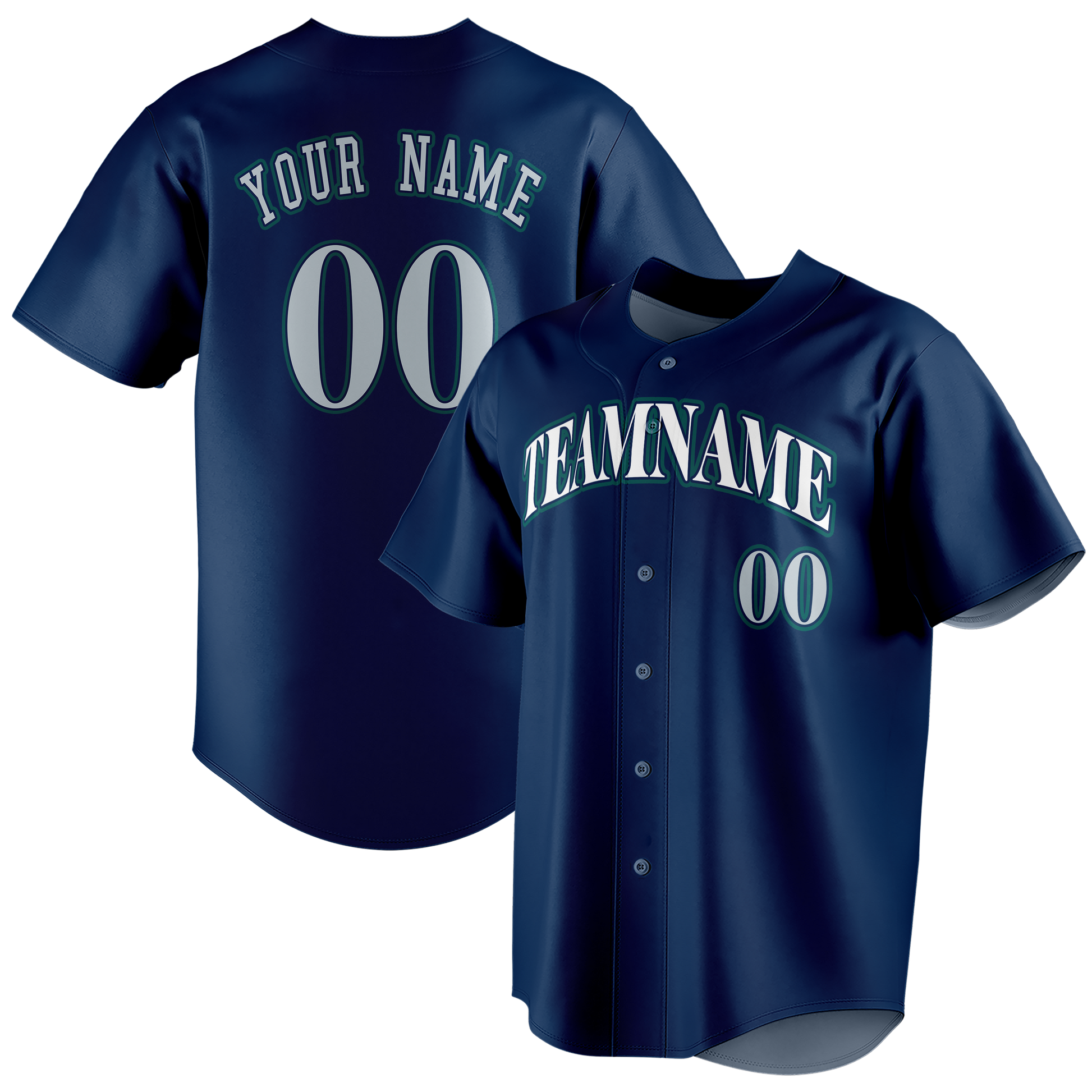 Custom Navy Blue & White Colors Design Sports Baseball Jersey