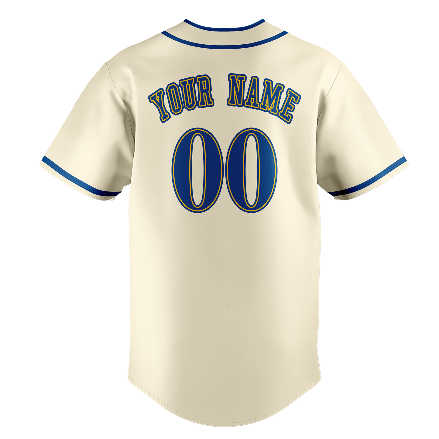 Custom Cream & Royal Blue Colors Design Sports Baseball Jersey