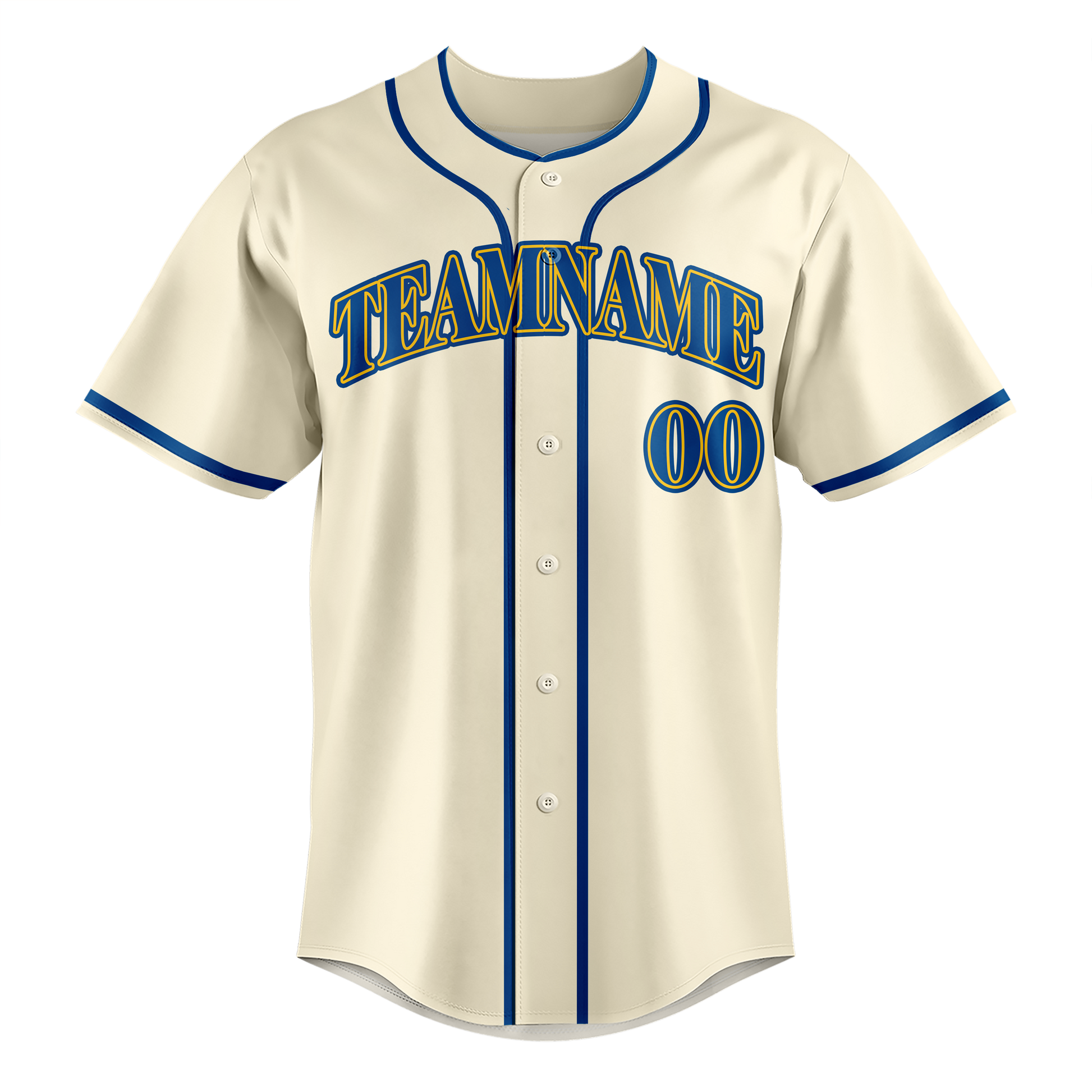 Custom Cream & Royal Blue Colors Design Sports Baseball Jersey