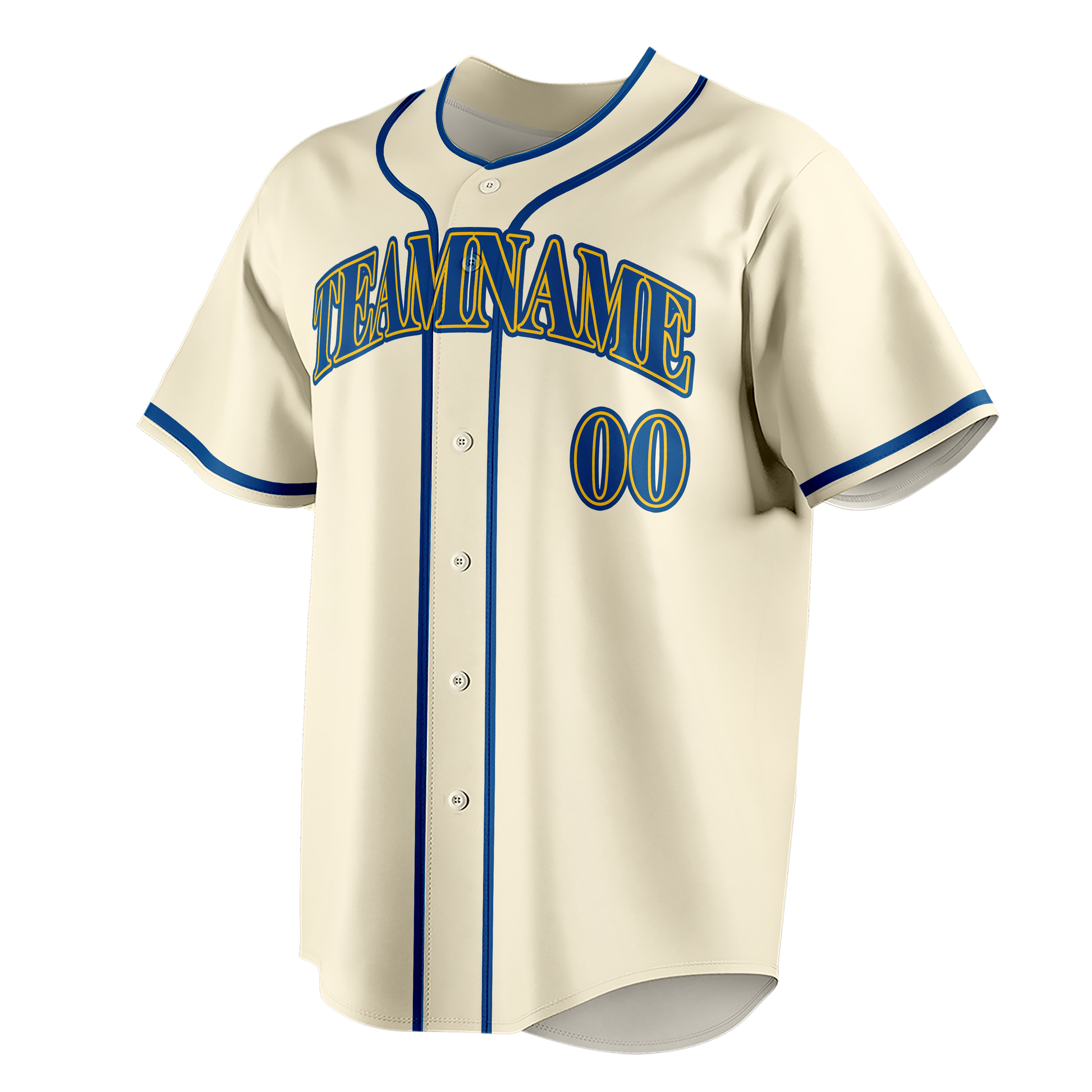 Custom Cream & Royal Blue Colors Design Sports Baseball Jersey