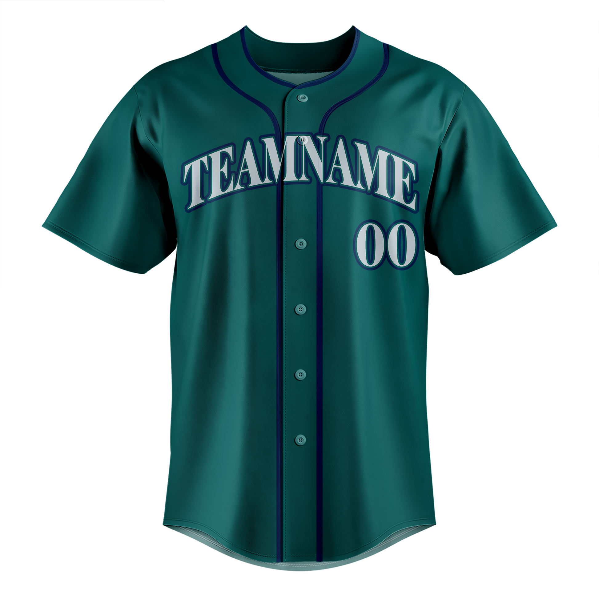 Custom Dark Aqua & Navy Blue Colors Design Sports Baseball Jersey