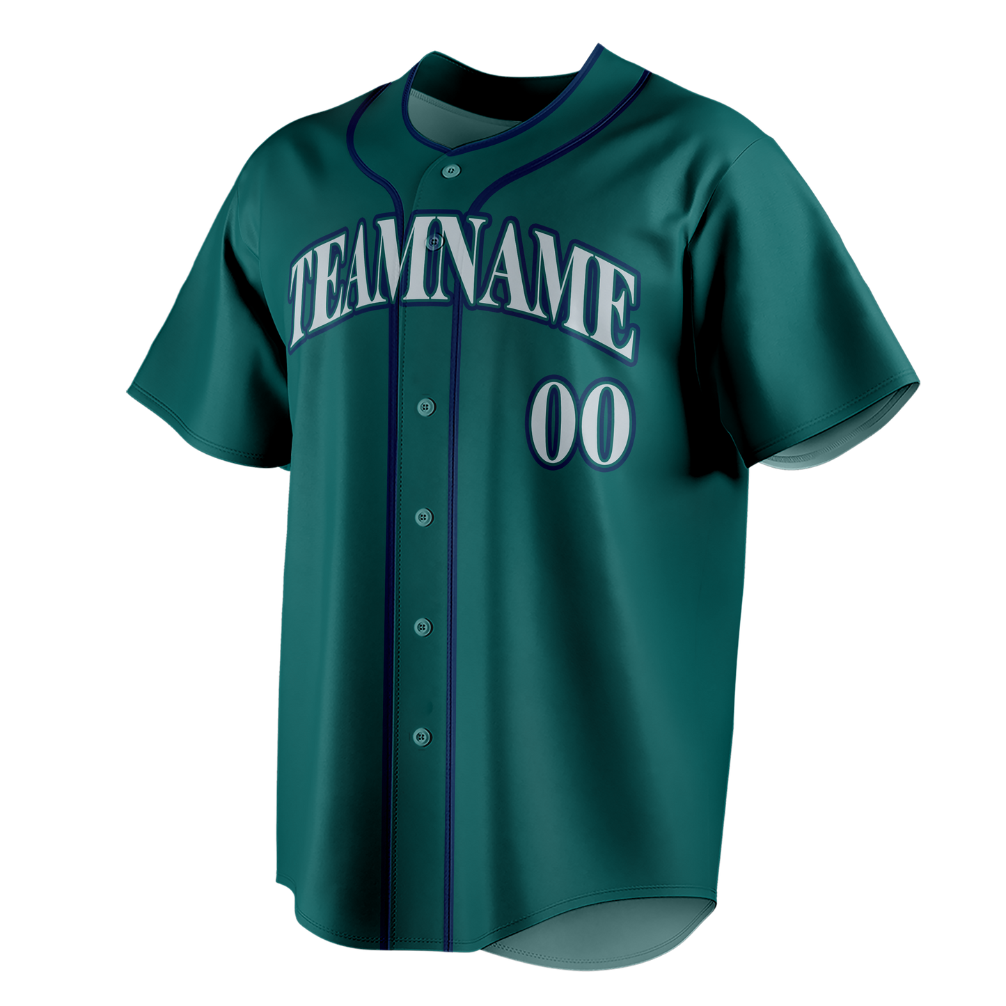 Custom Dark Aqua & Navy Blue Colors Design Sports Baseball Jersey