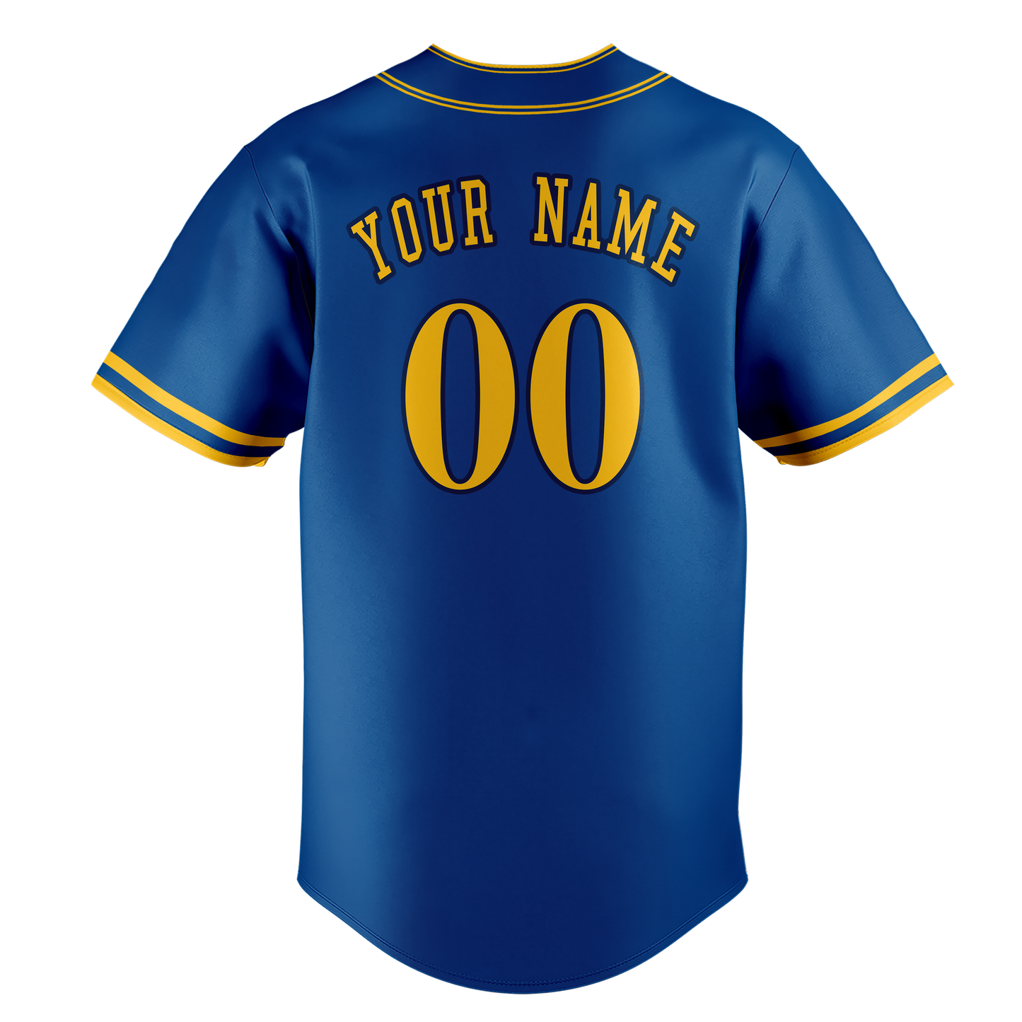 Custom Royal Blue & Gold Colors Design Sports Baseball Jersey