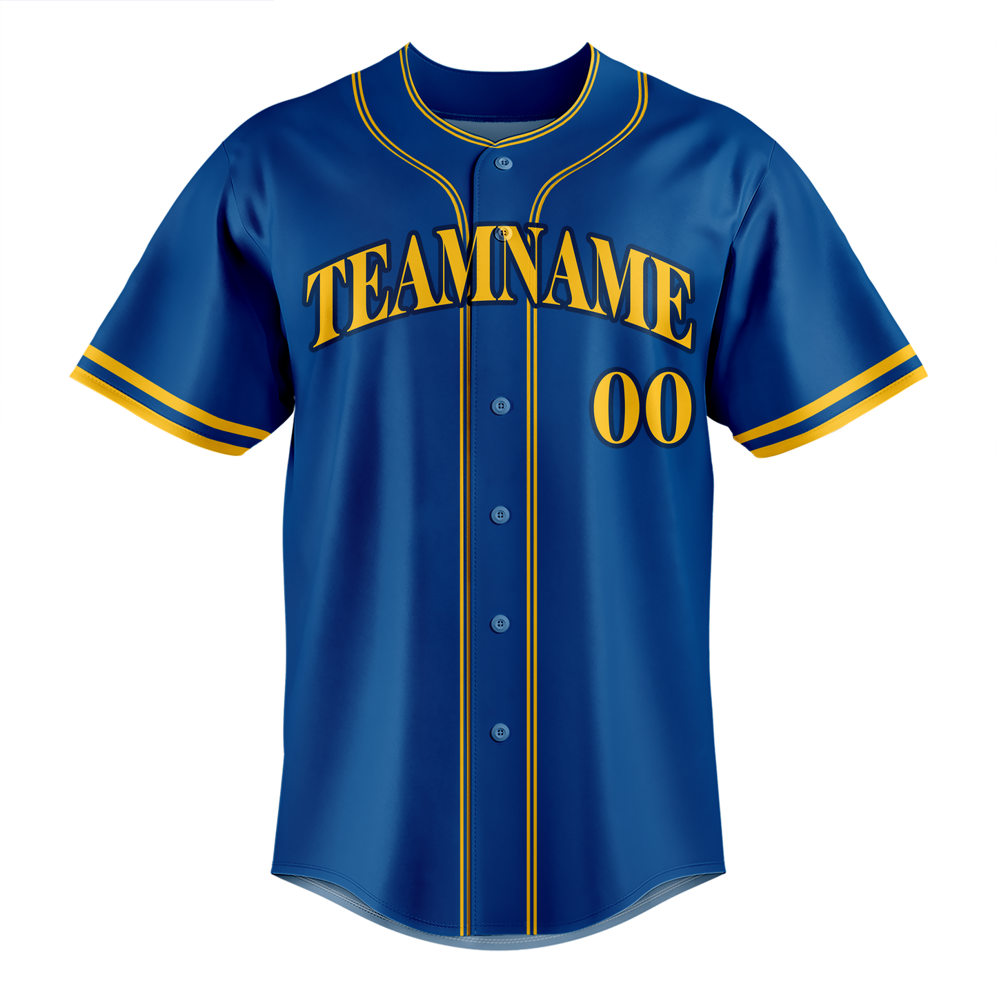 Custom Royal Blue & Gold Colors Design Sports Baseball Jersey