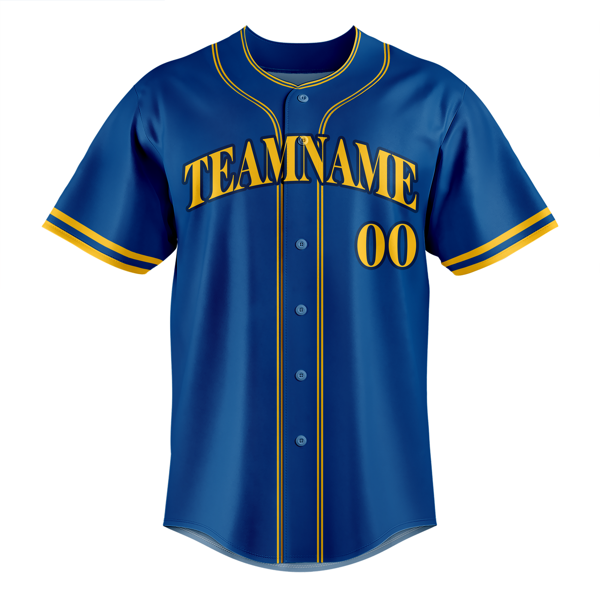 Custom Royal Blue & Gold Colors Design Sports Baseball Jersey