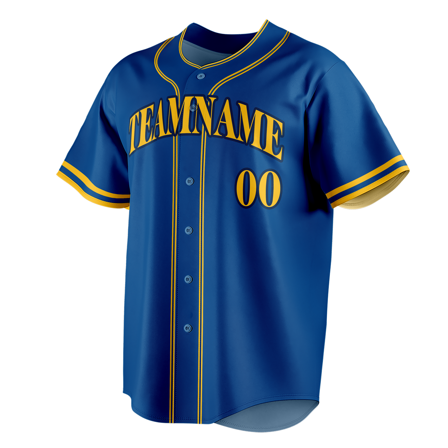 Custom Royal Blue & Gold Colors Design Sports Baseball Jersey