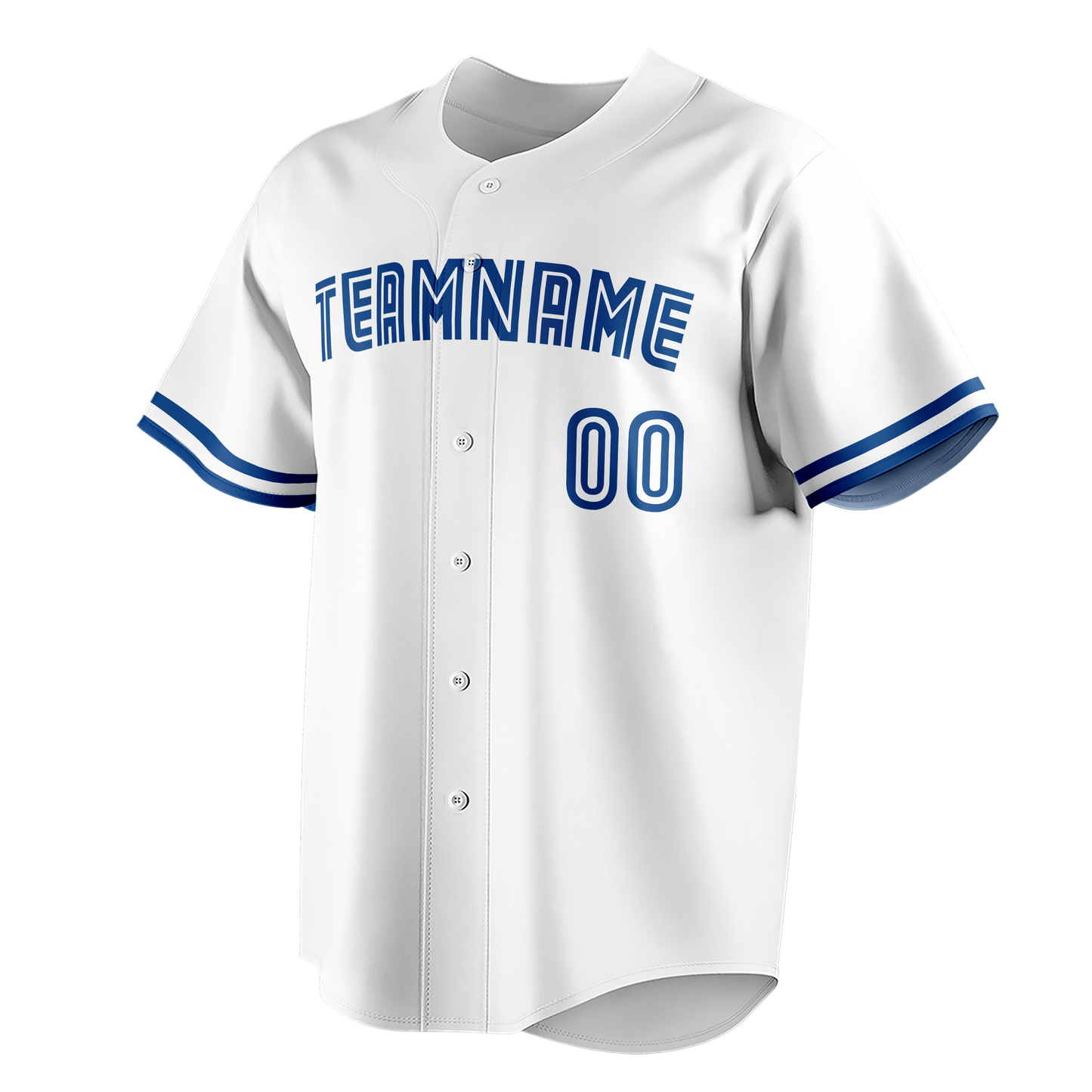 Custom White & Royal Blue Colors Design Sports Baseball Jersey