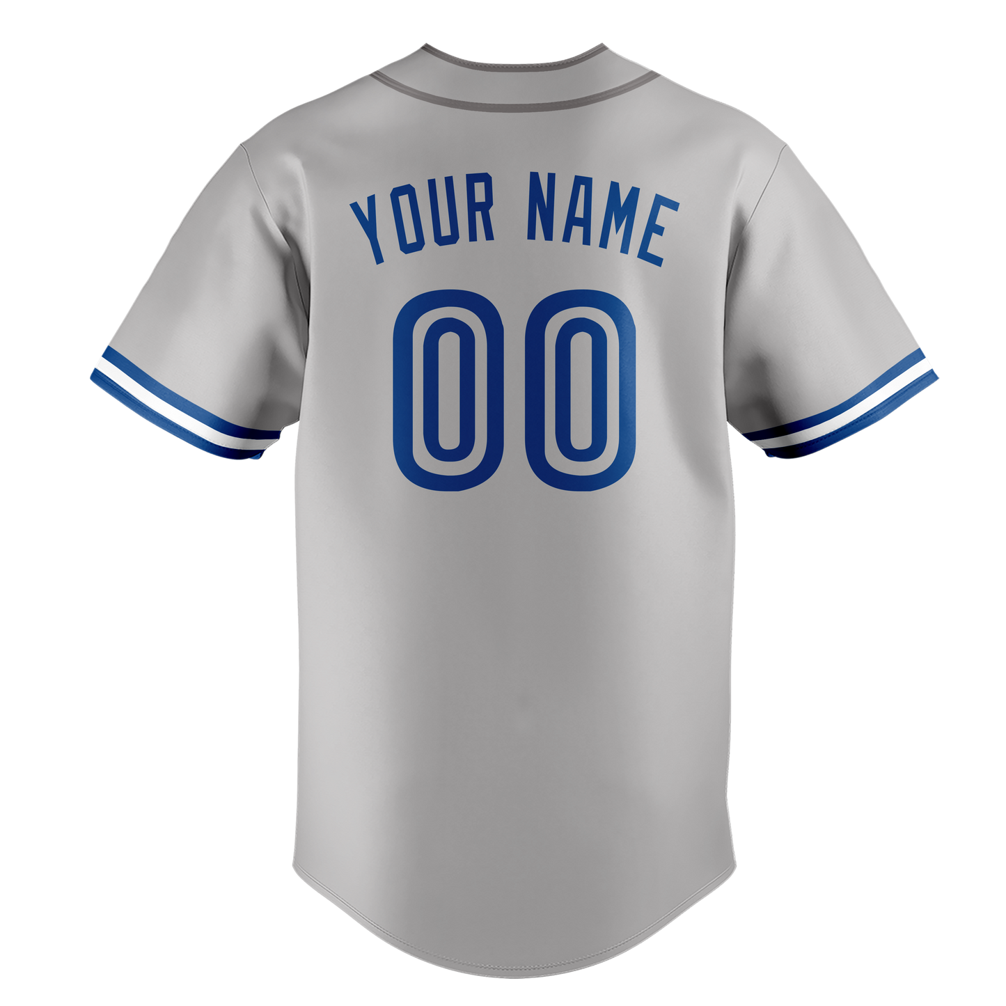 Custom Gray & Royal Blue Colors Design Sports Baseball Jersey