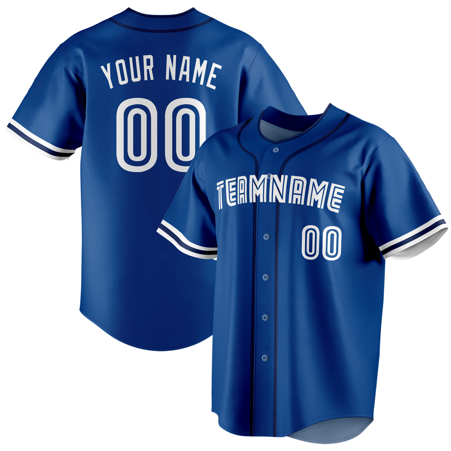 Custom Royal Blue & White Colors Design Sports Baseball Jersey