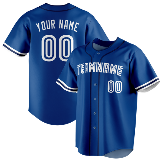 Custom Royal Blue & White Colors Design Sports Baseball Jersey