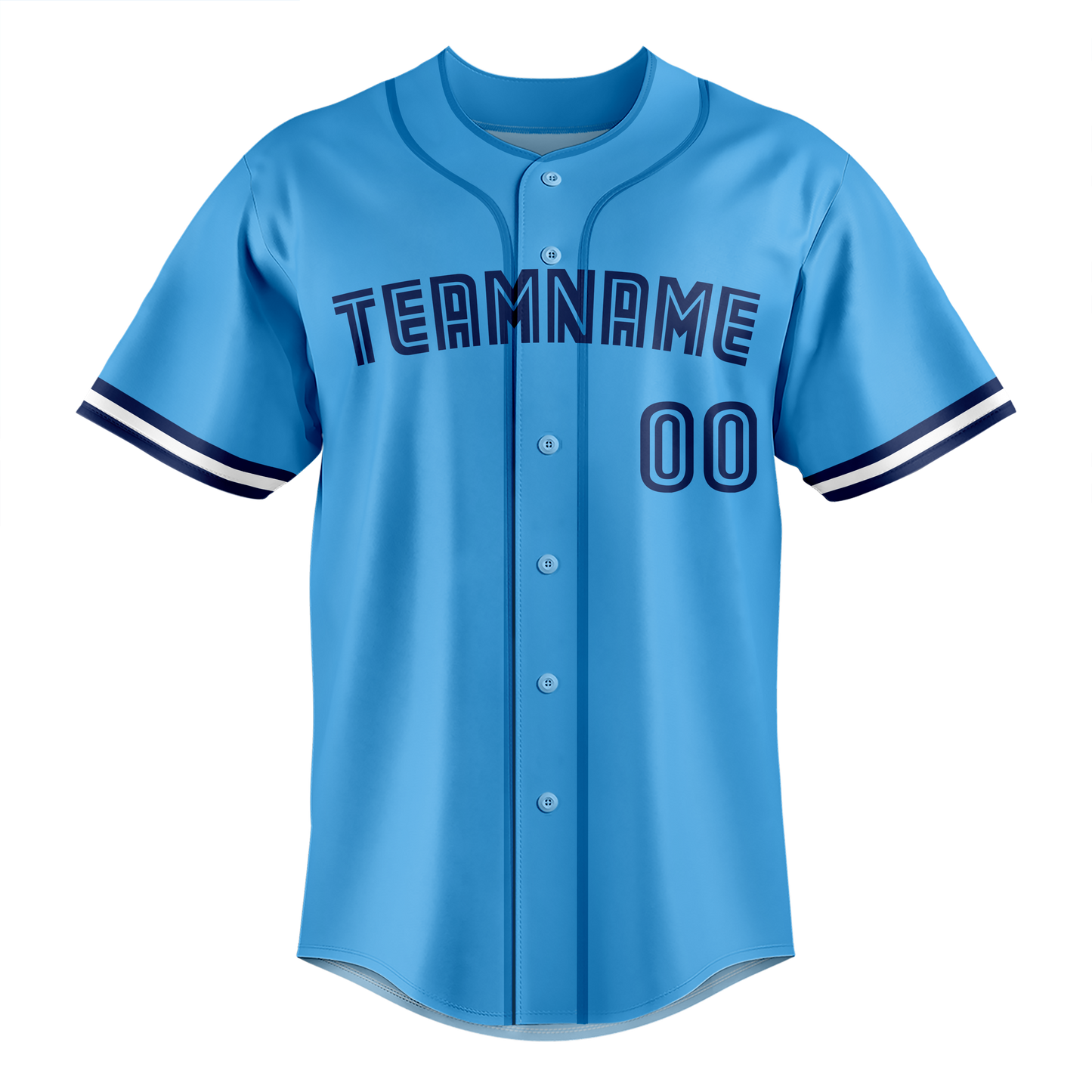 Custom Light Blue & Royal Blue Colors Design Sports Baseball Jersey