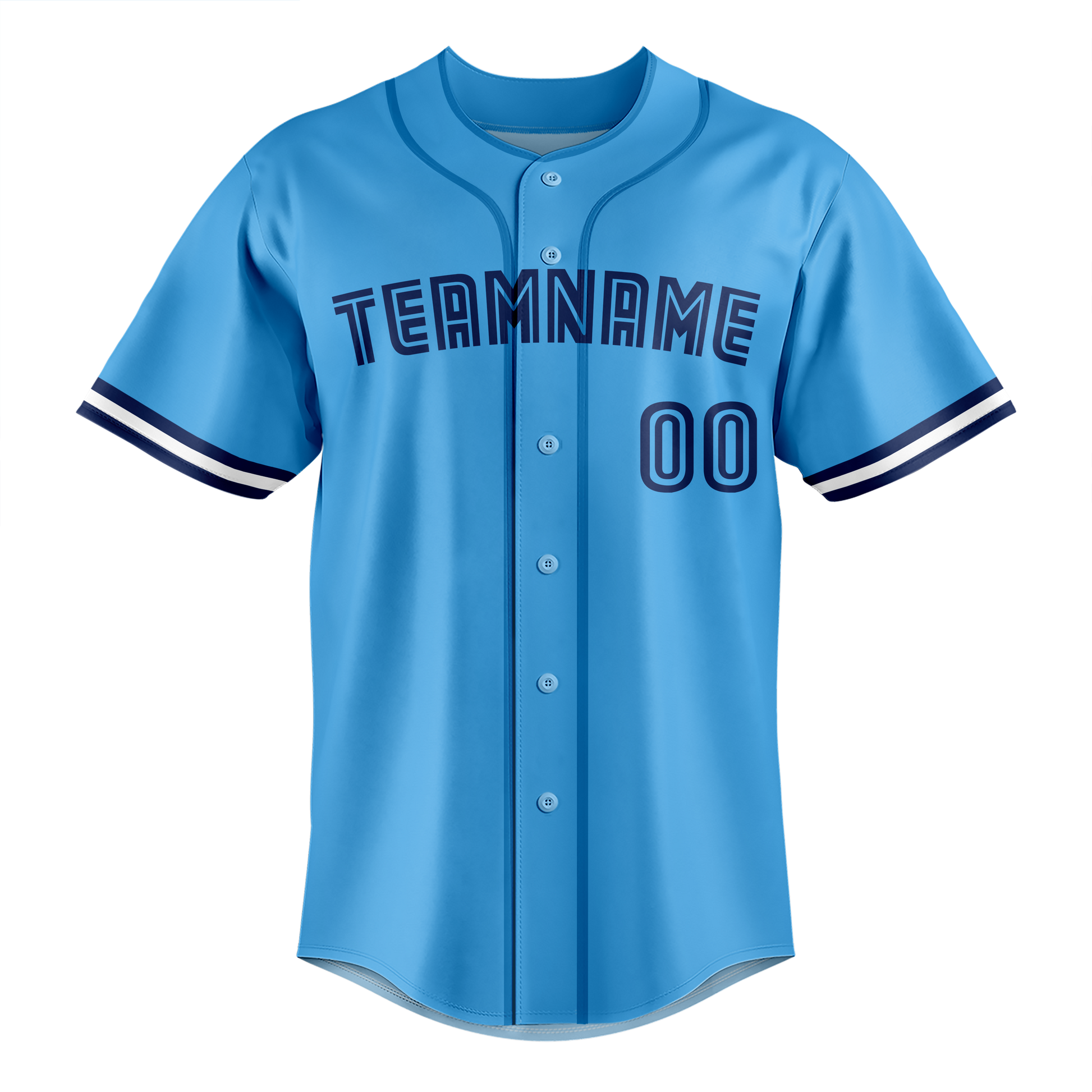 Custom Light Blue & Royal Blue Colors Design Sports Baseball Jersey