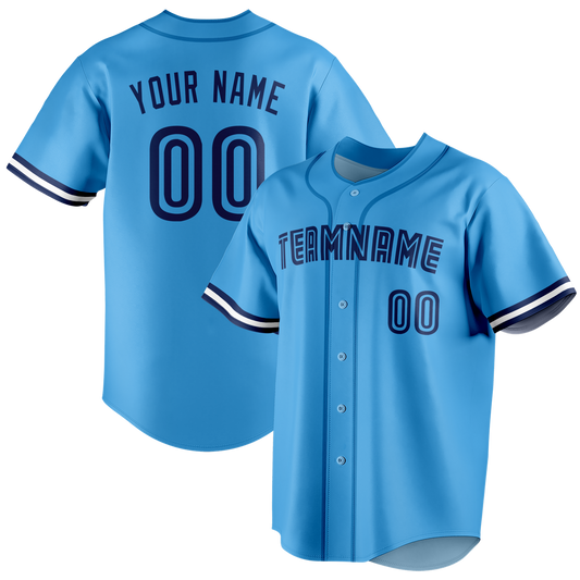 Custom Light Blue & Royal Blue Colors Design Sports Baseball Jersey