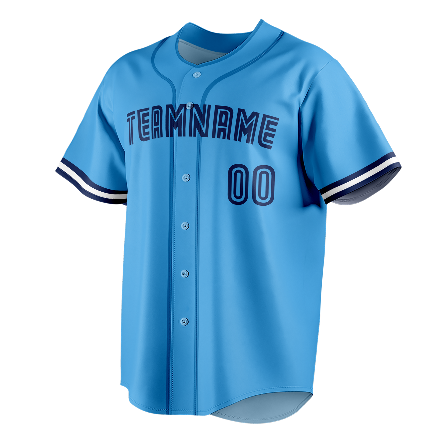 Custom Light Blue & Royal Blue Colors Design Sports Baseball Jersey