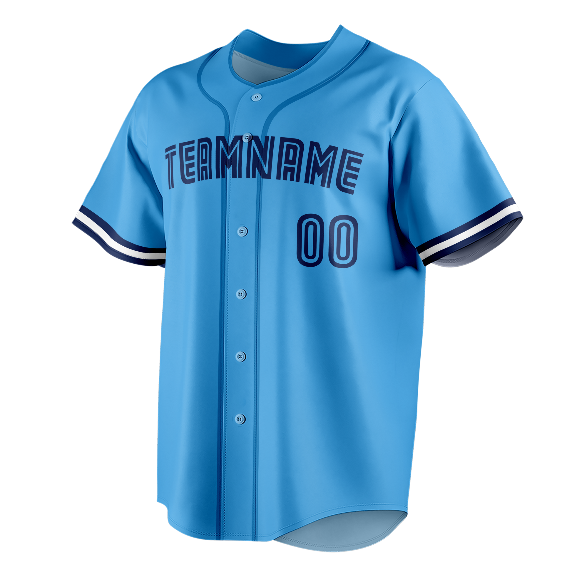 Custom Light Blue & Royal Blue Colors Design Sports Baseball Jersey