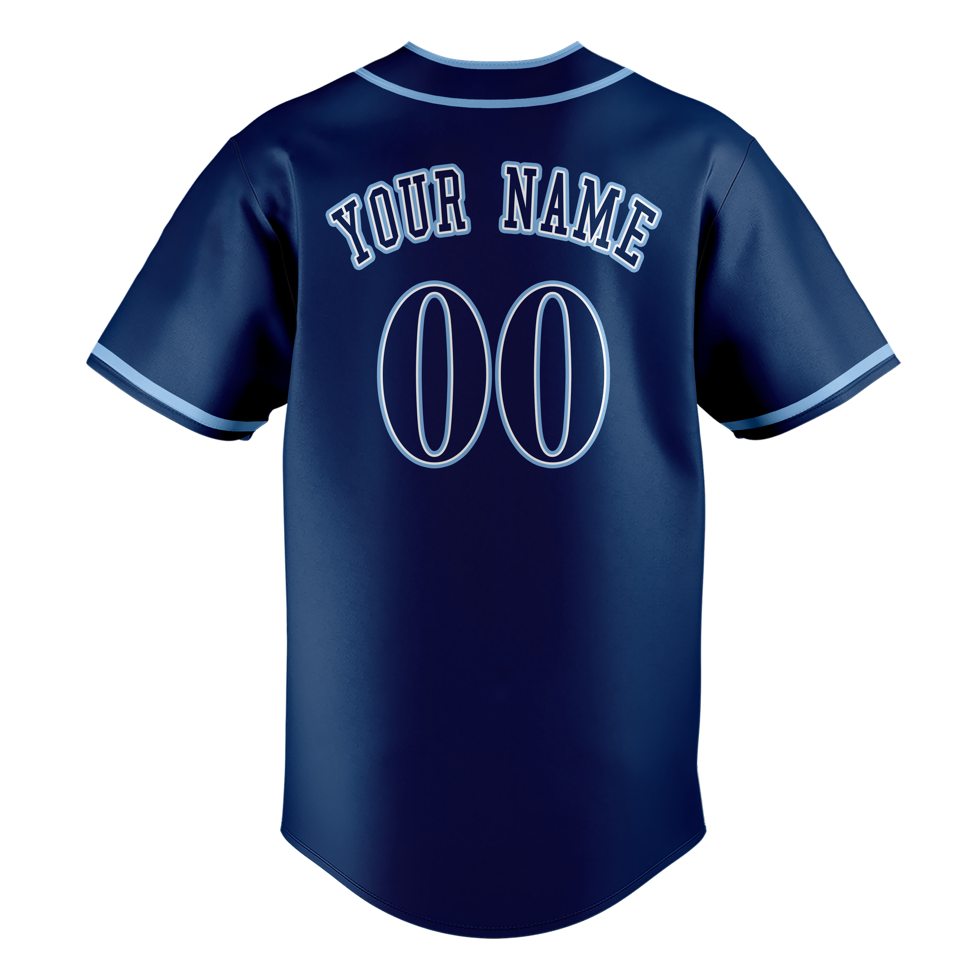 Custom Navy Blue & Light Blue Colors Design Sports Baseball Jersey