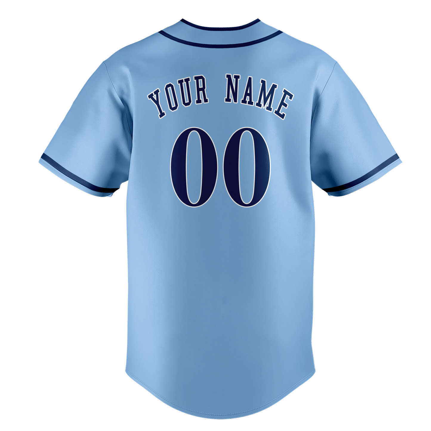 Custom Light Blue & Navy Blue Colors Design Sports Baseball Jersey