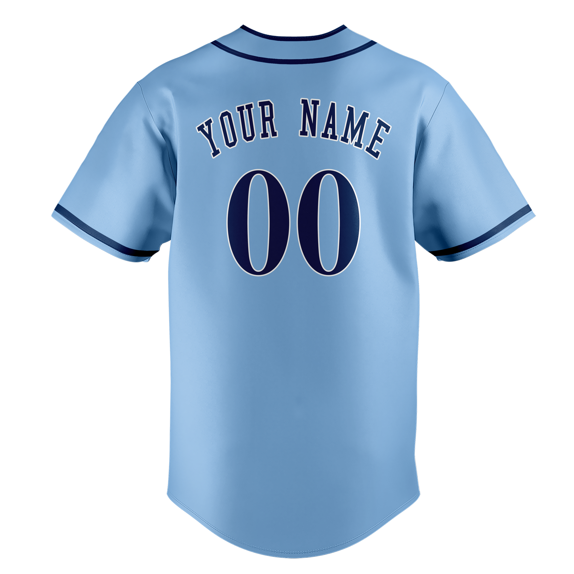 Custom Light Blue & Navy Blue Colors Design Sports Baseball Jersey