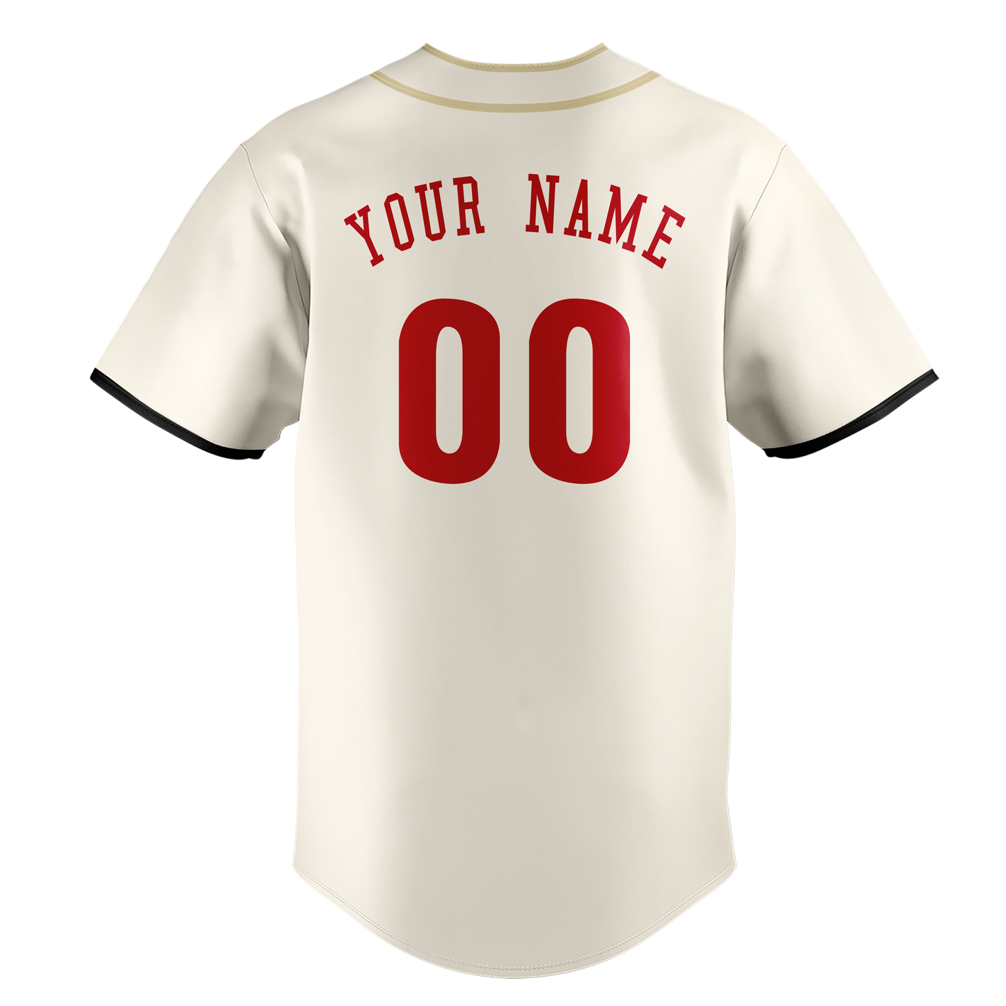 Custom Cream & Red Colors Design Sports Baseball Jersey