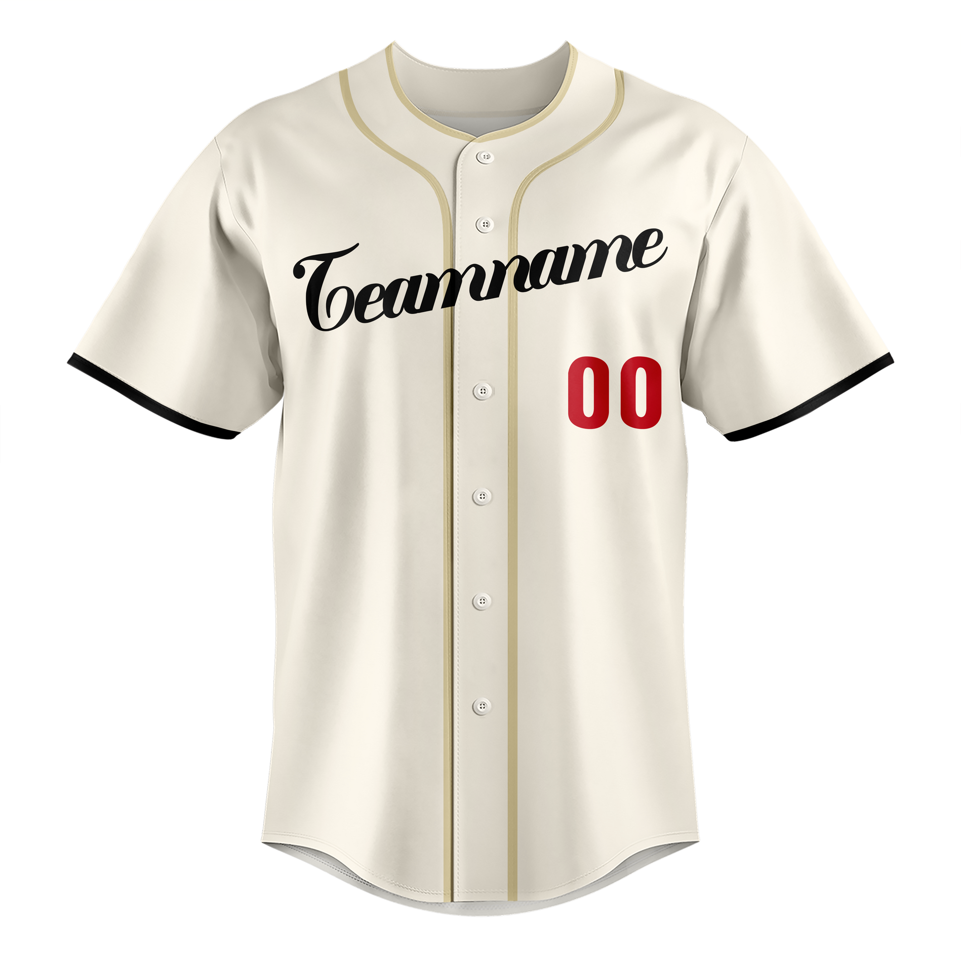 Custom Cream & Red Colors Design Sports Baseball Jersey