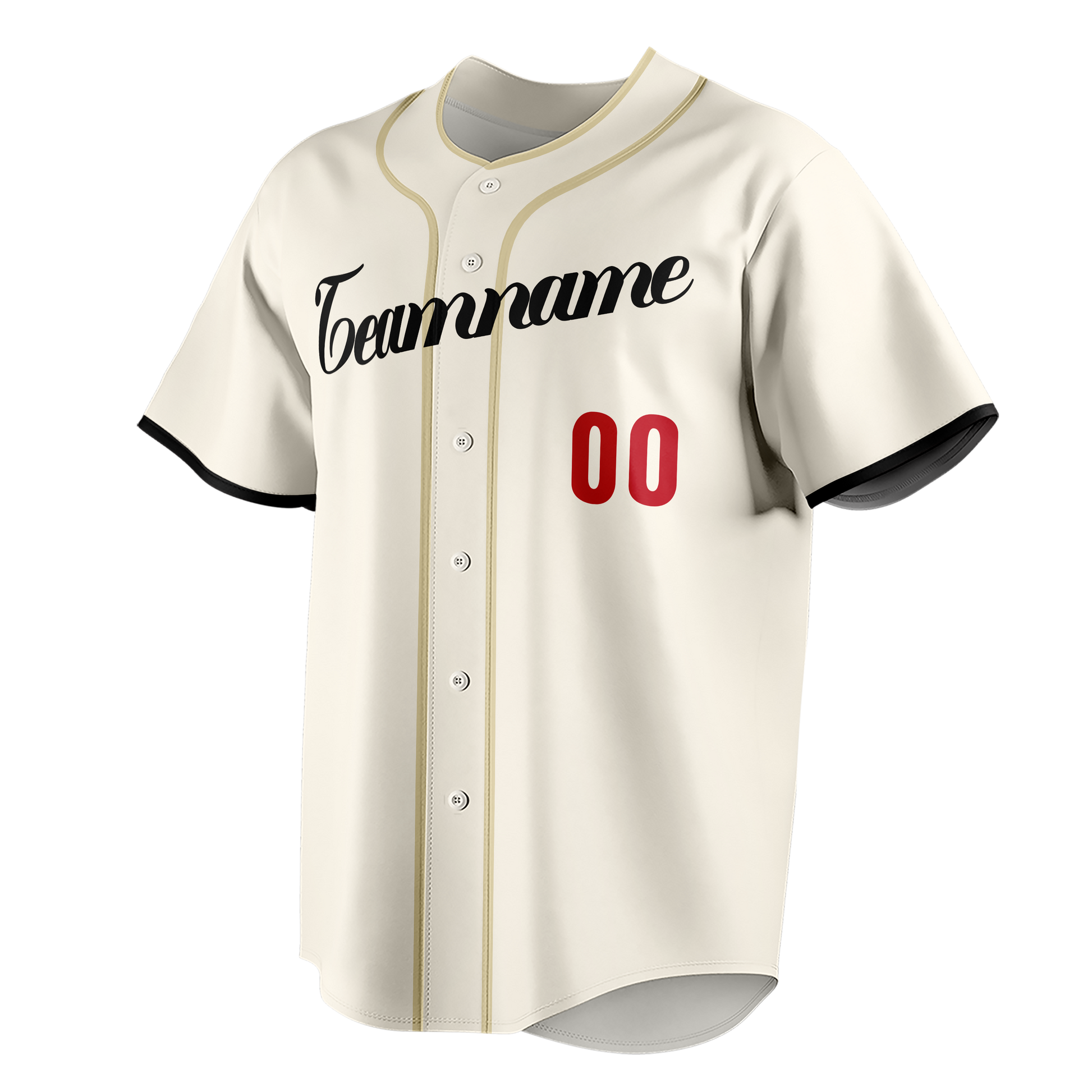 Custom Cream & Red Colors Design Sports Baseball Jersey