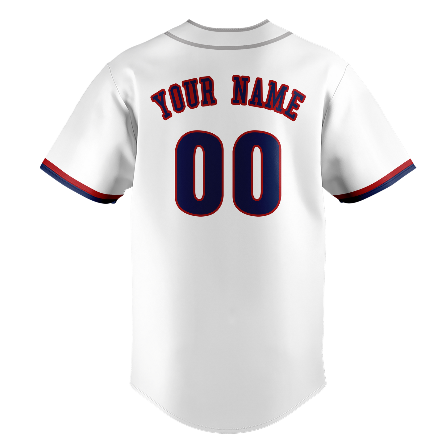 Custom White & Navy Blue Colors Design Sports Baseball Jersey