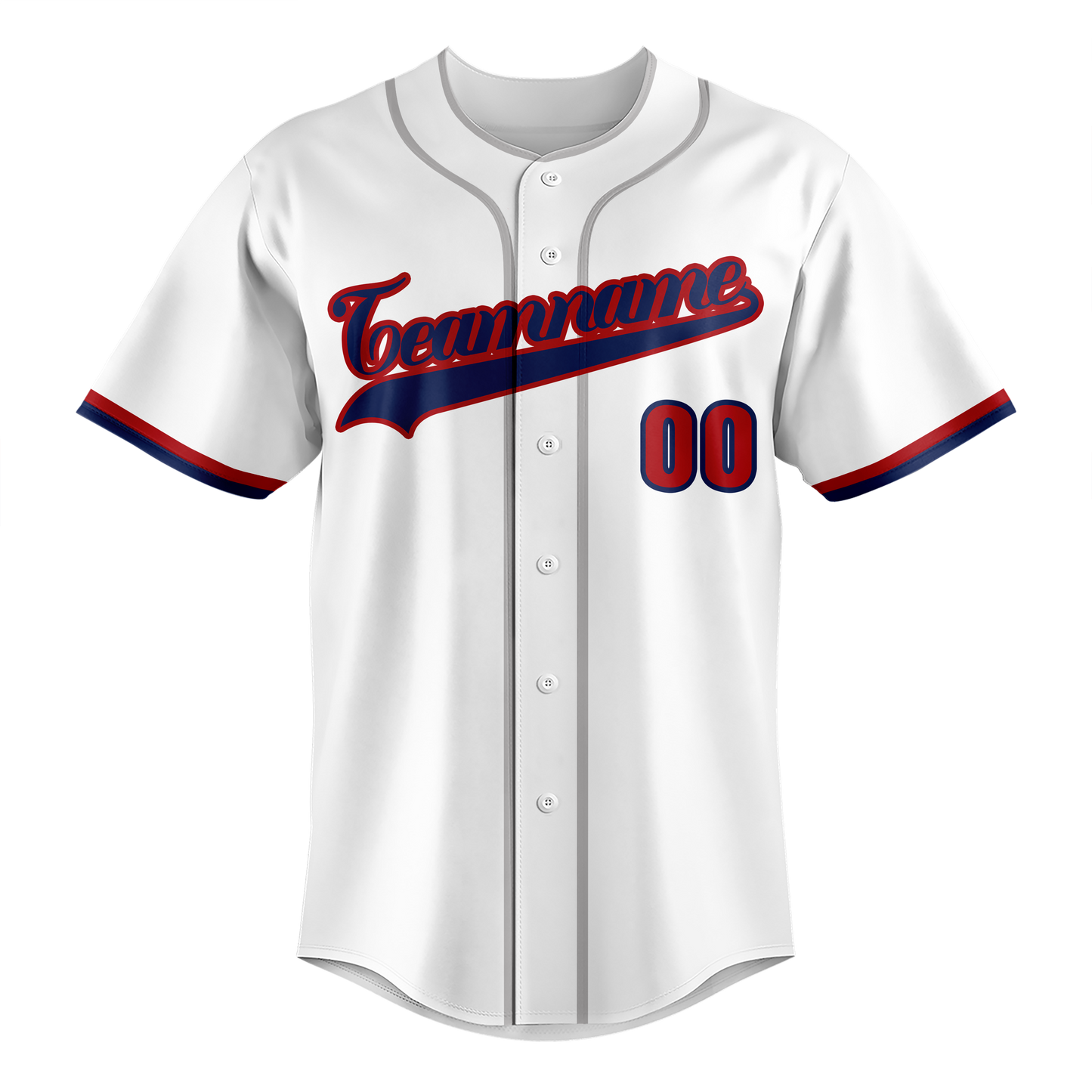 Custom White & Navy Blue Colors Design Sports Baseball Jersey