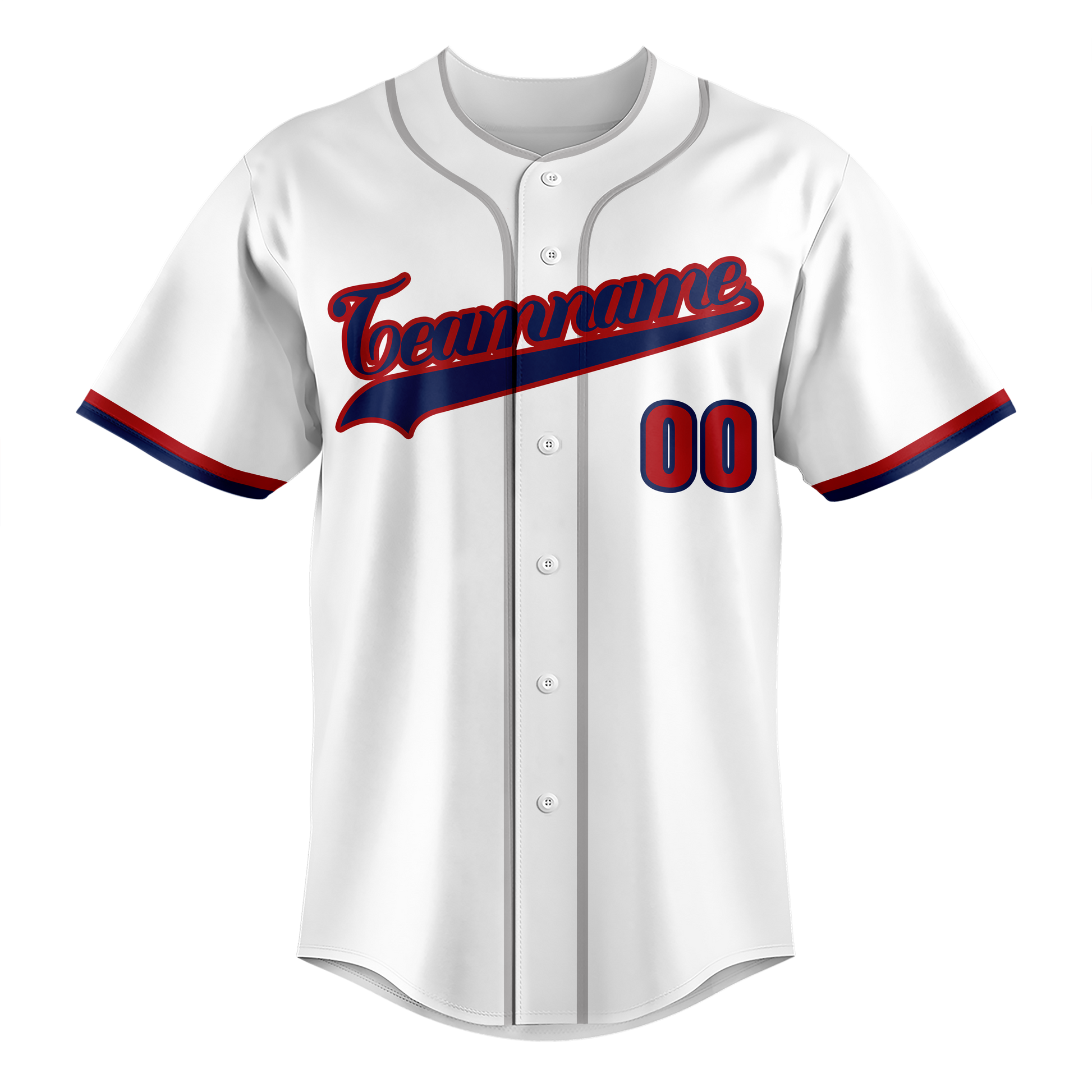 Custom White & Navy Blue Colors Design Sports Baseball Jersey