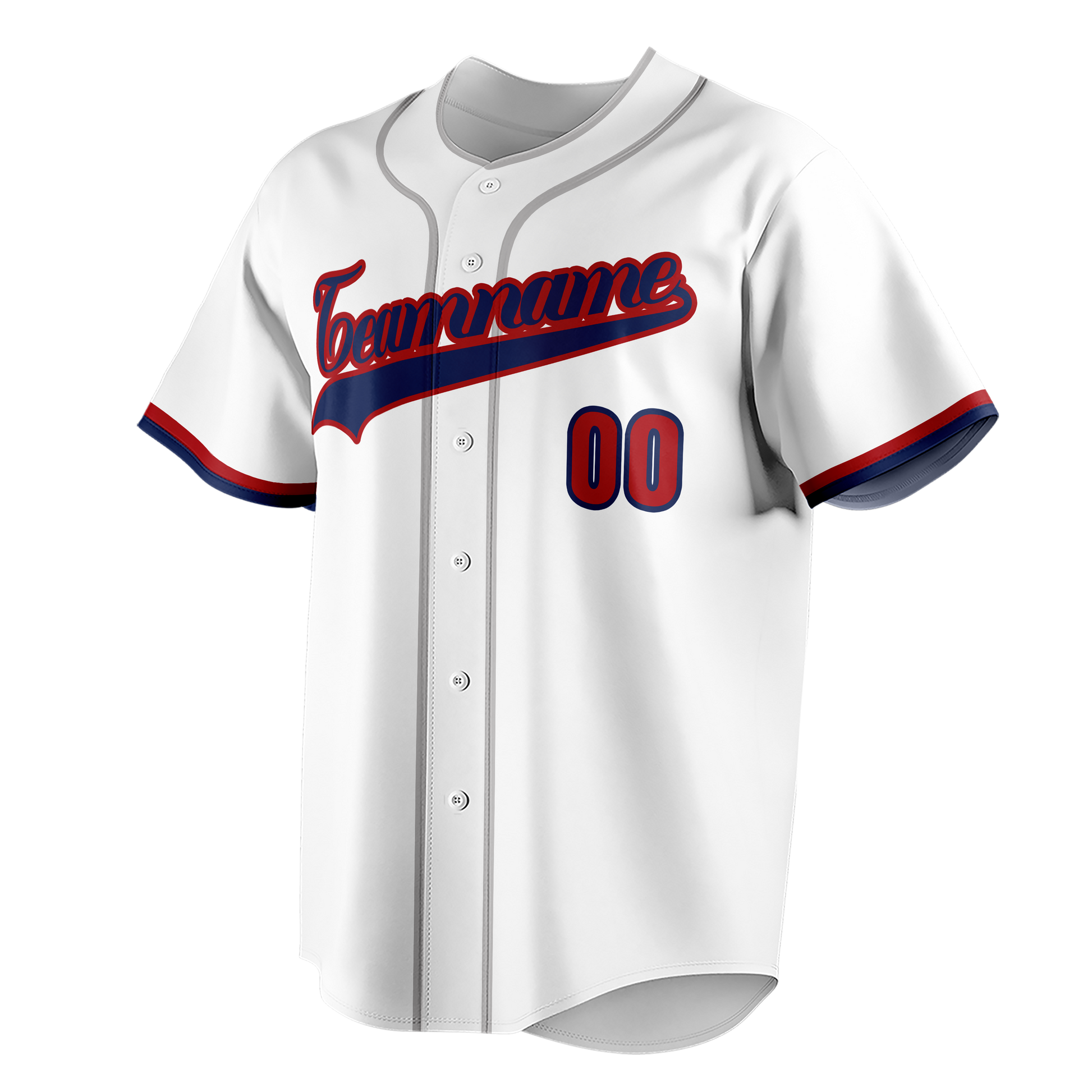 Custom White & Navy Blue Colors Design Sports Baseball Jersey