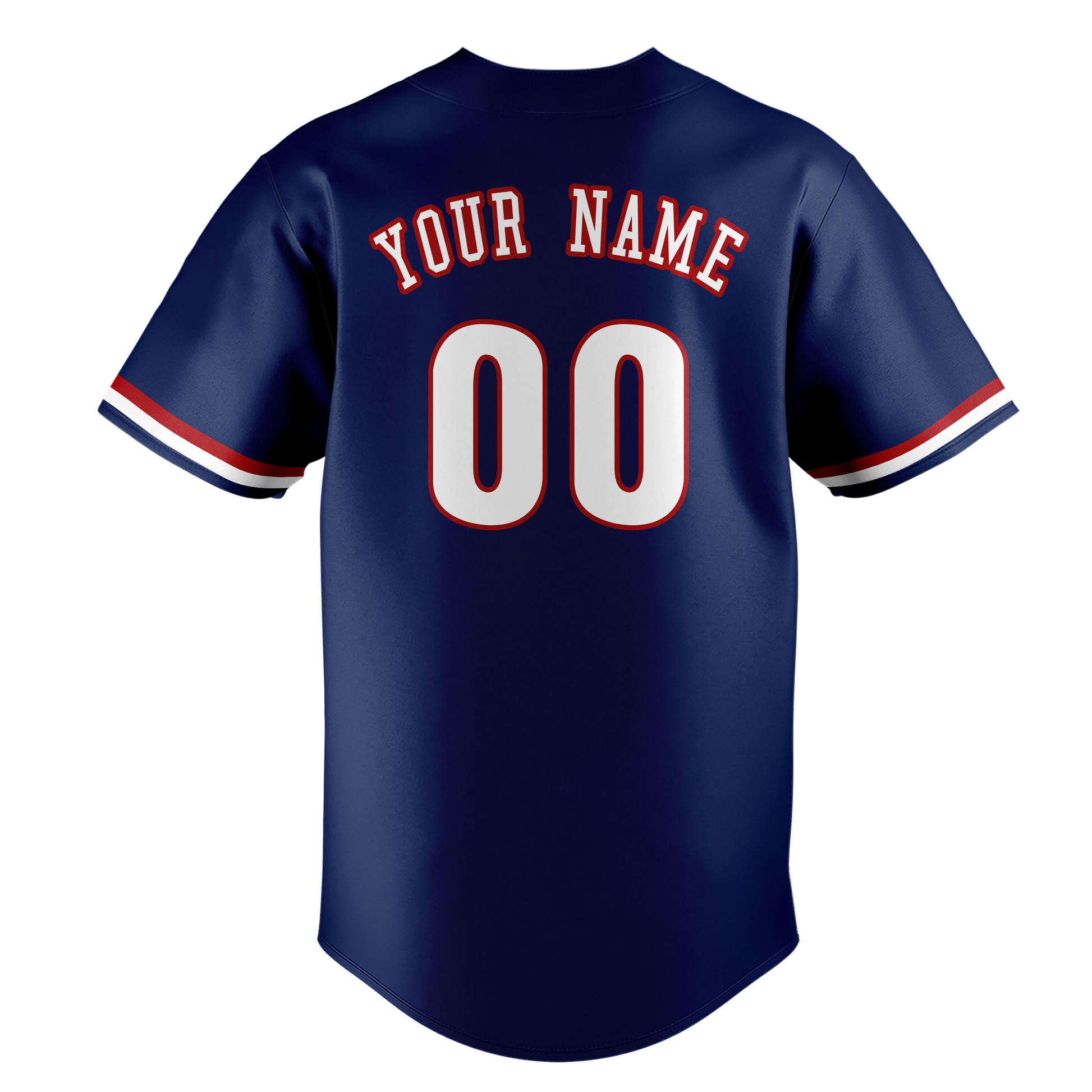 Custom Navy Blue & Red Colors Design Sports Baseball Jersey