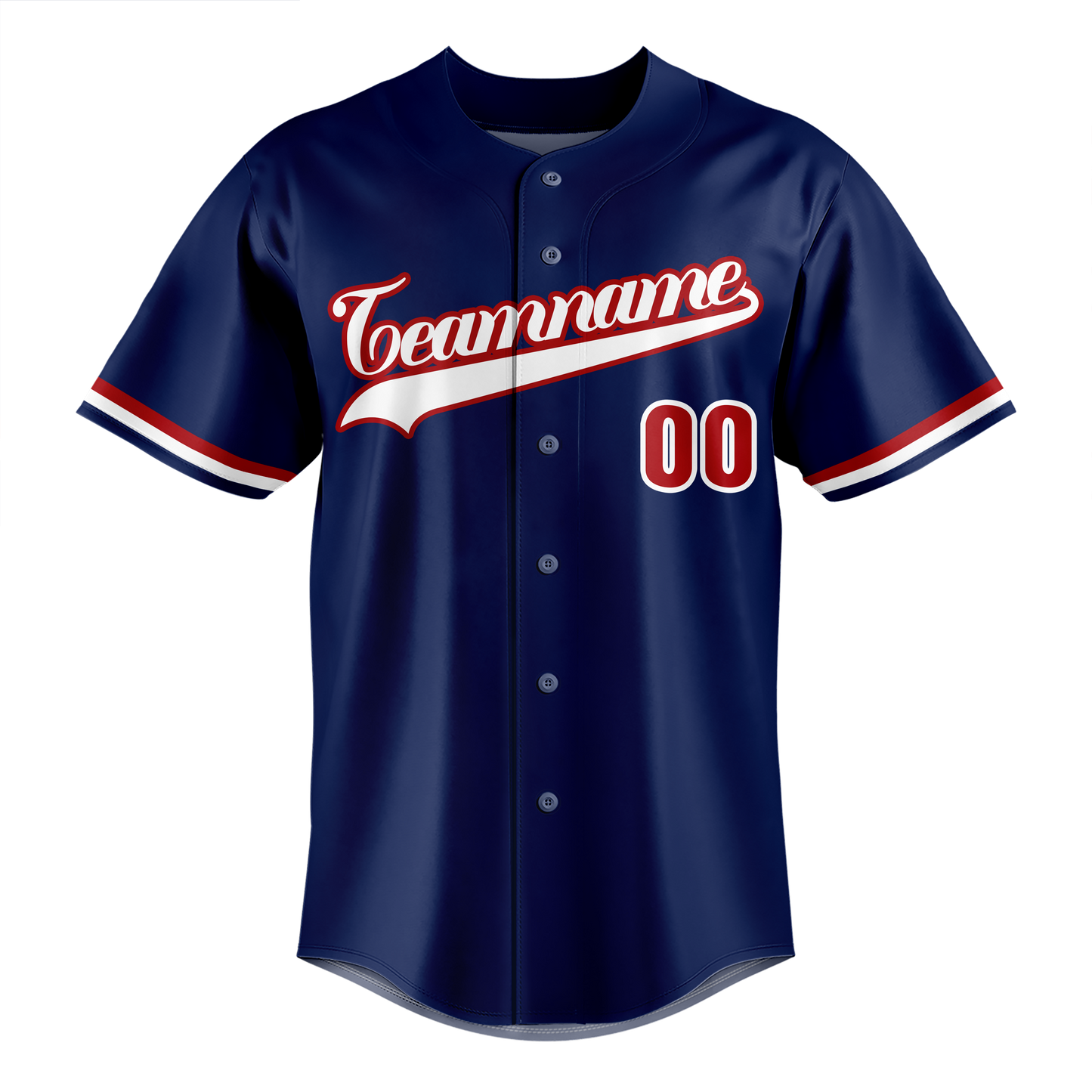 Custom Navy Blue & Red Colors Design Sports Baseball Jersey