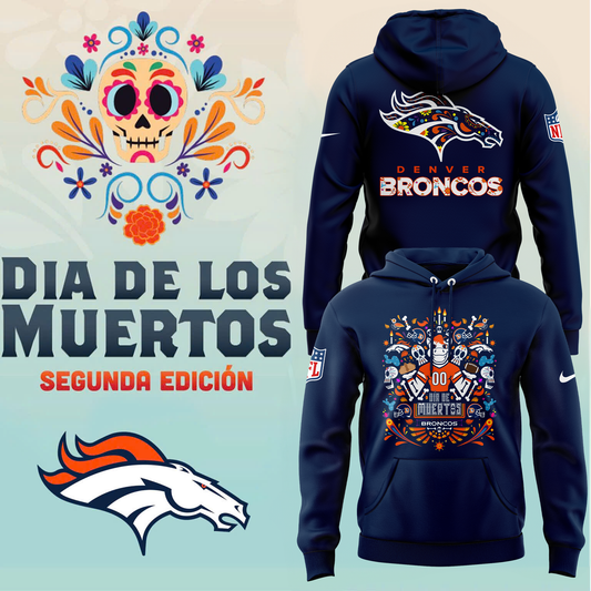 Denver Broncos Hoodie 2024 Season - Denver Broncos 2024 Dia De Los Muertos Premium Limited Hoodie - Denver Broncos Hoodie For Mexican DB02