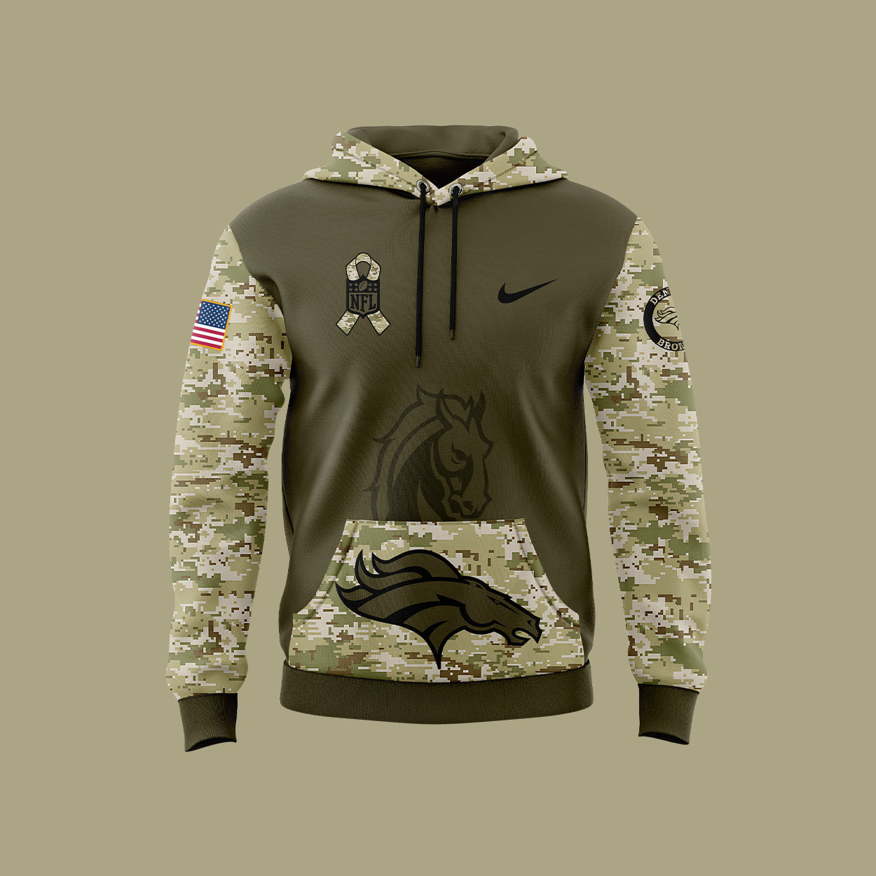 Denver Broncos Hoodie Arctic Camo 2024 Salute to Service Club Hoodie 2024 Limited Edition - Best Gift For Veterans Day DB99