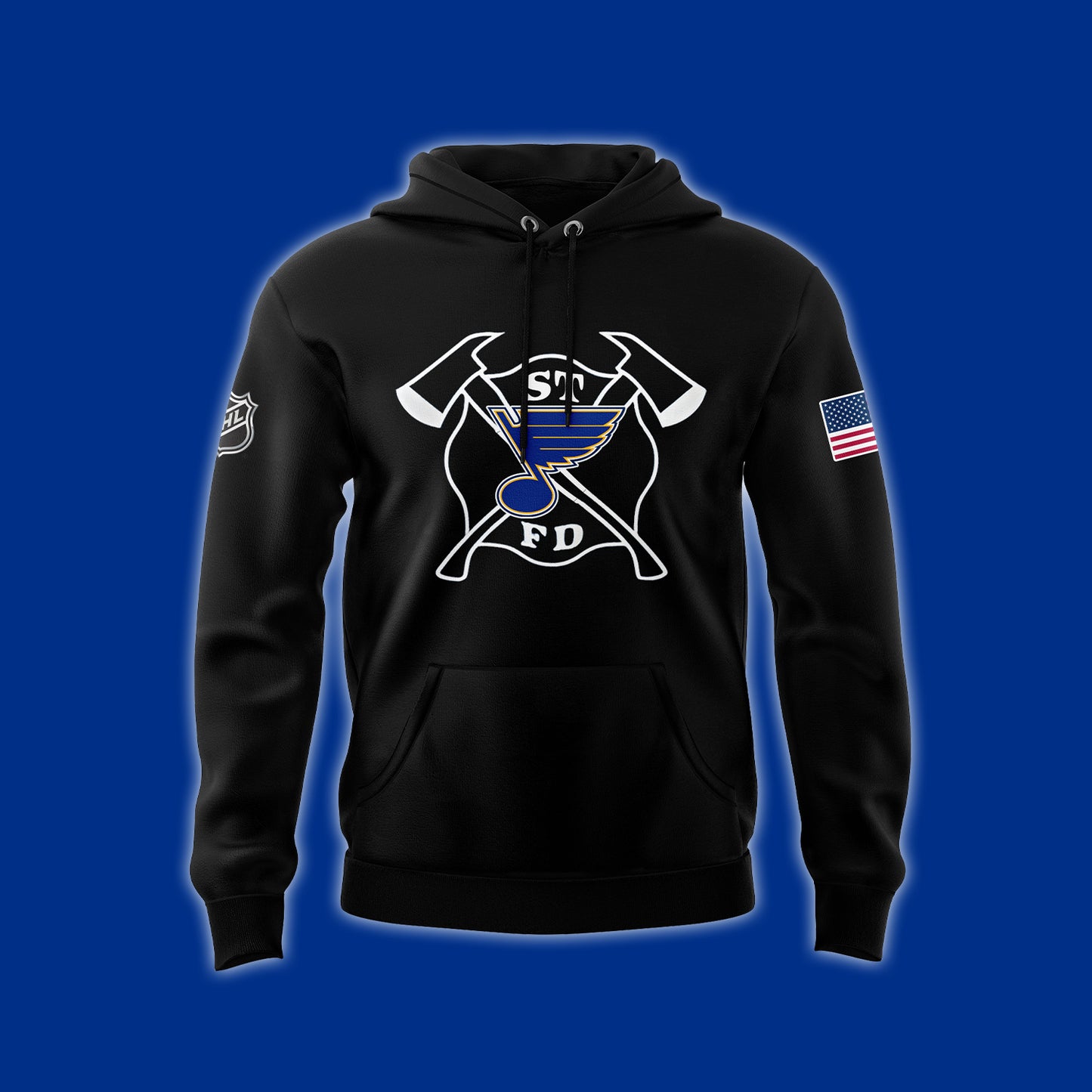 Premium Merch For Loyalists - St. Louis Blues x 2024 Firefighter Appreciation Night Premium Limited Hoodie