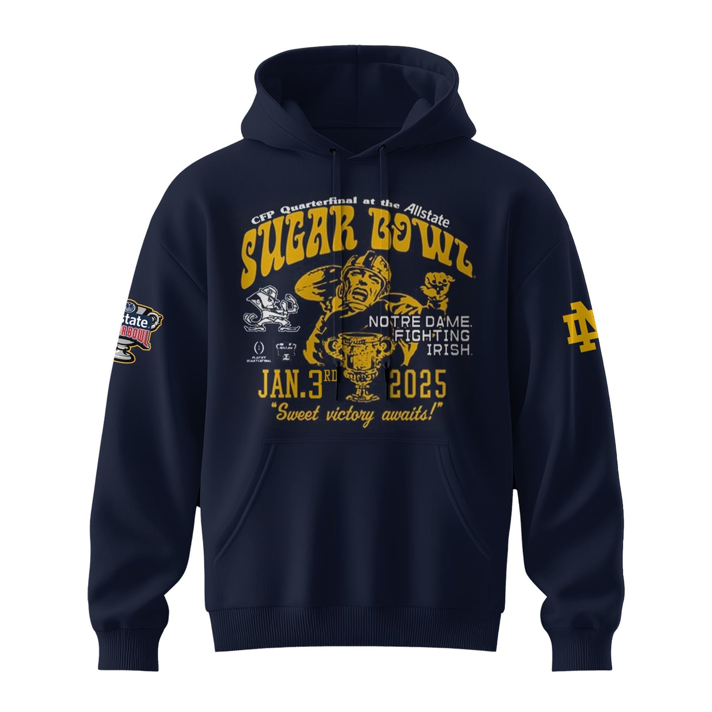 Notre Dame Fighting Irish College Football Playoff 2025 Sugar Bowl Champions Hoodie